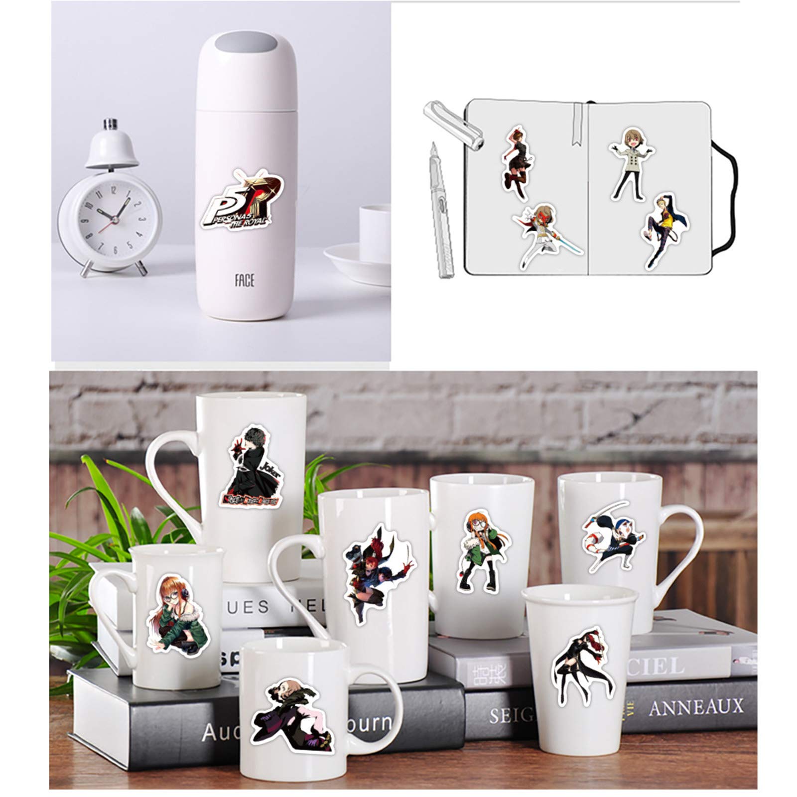 Persona Stickers For Water Bottle 50Pcs, Waterproof Vinyl Decal For Teen Laptop, Skateboard, Phone, Travel Case, Cool Game Stick