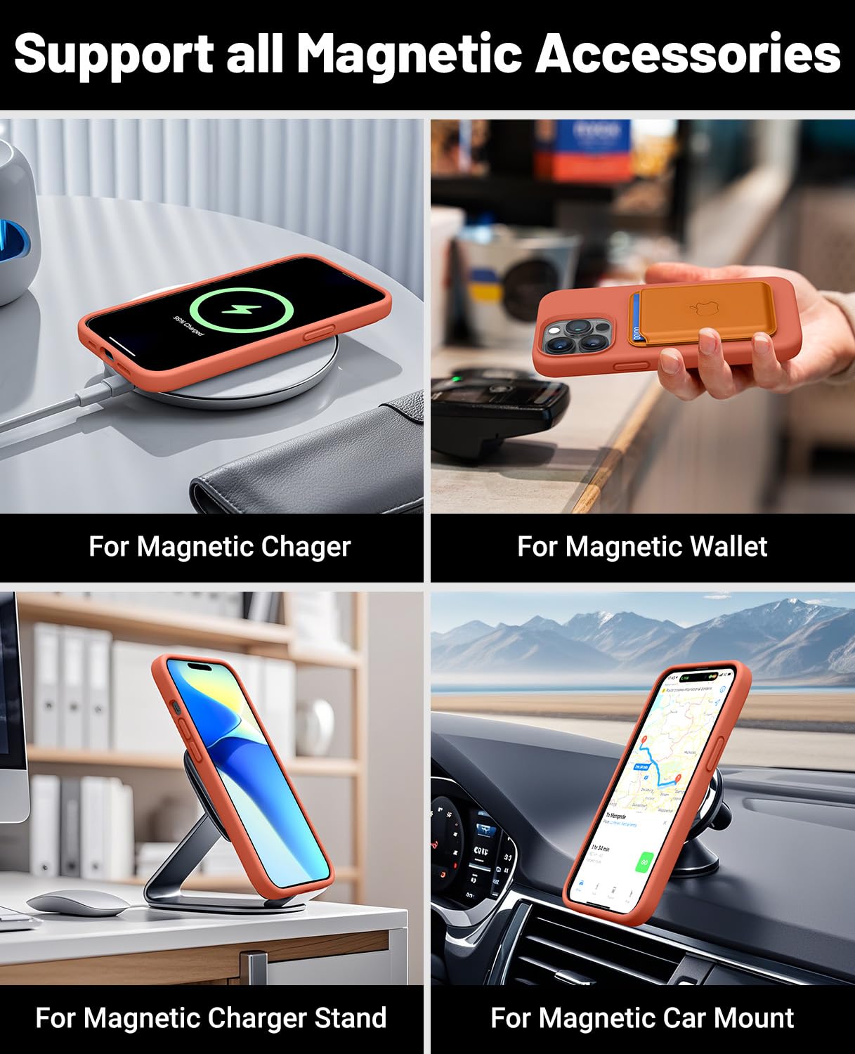 Otofly For Iphone 14 Pro Case [Compatible With Magsafe] Full Body Silicone Shockproof Slim Thin Phone Case For Iphone 14 Pro 6.1