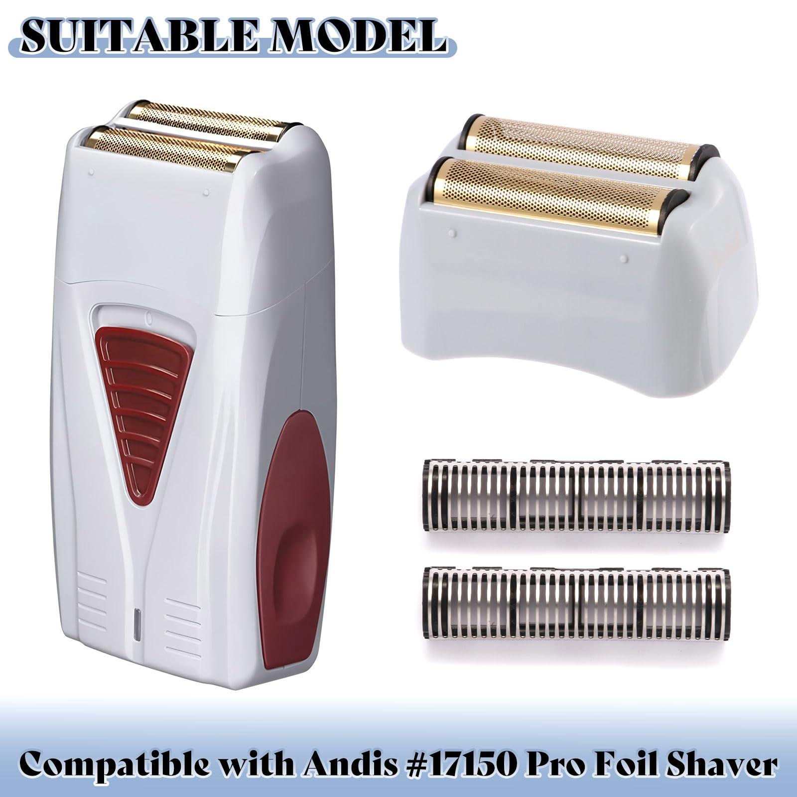 2 Pack Pro Shaver Replacement Foil And Cutters Compatible With No.17150/17155/17200 Shaver Profoil Replacement
