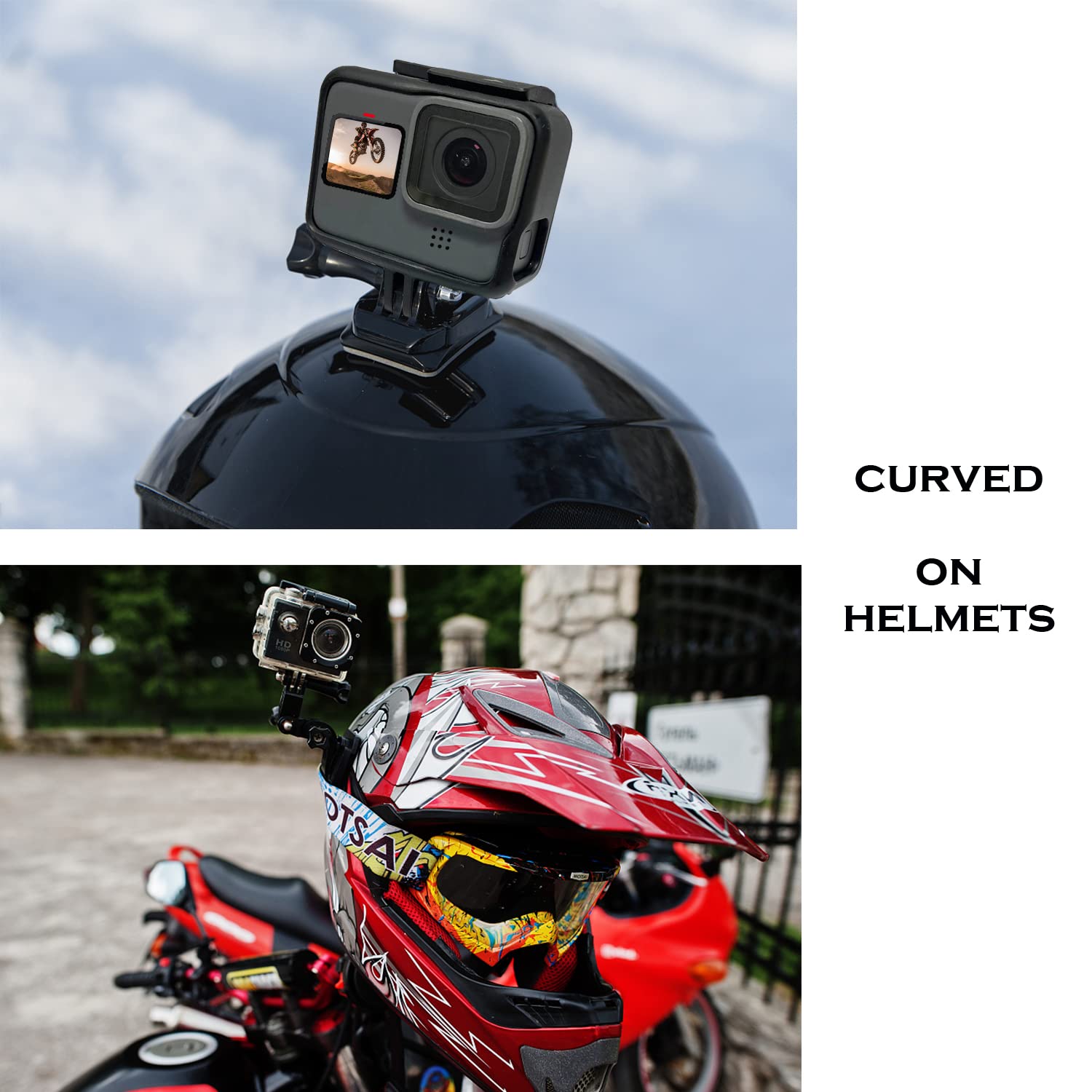 Suptig Helmet Adhesive Sticky Mounts for Gopro Hero 13/Hero 12/11/10/9/8/7/6/5/4/3/2/ Hero Session Gopro Max, Akaso, DJI osmo More Action Cameras