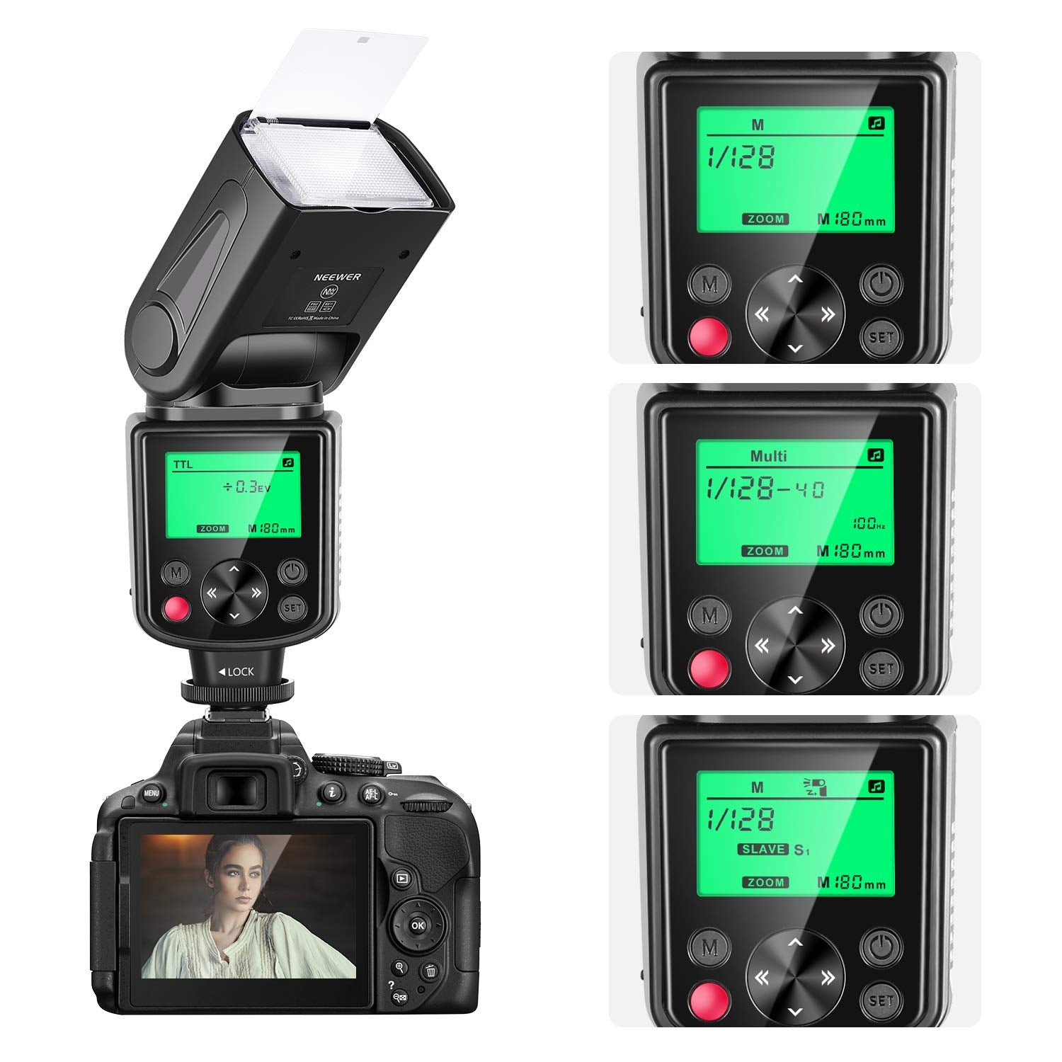 Neewer 750Ii Ttl Camera Flash Speedlite With Lcd Screen, Compatible With Nikon D4 D5 D60 D90 D100 D200 D300S D300 D500 D610 D700