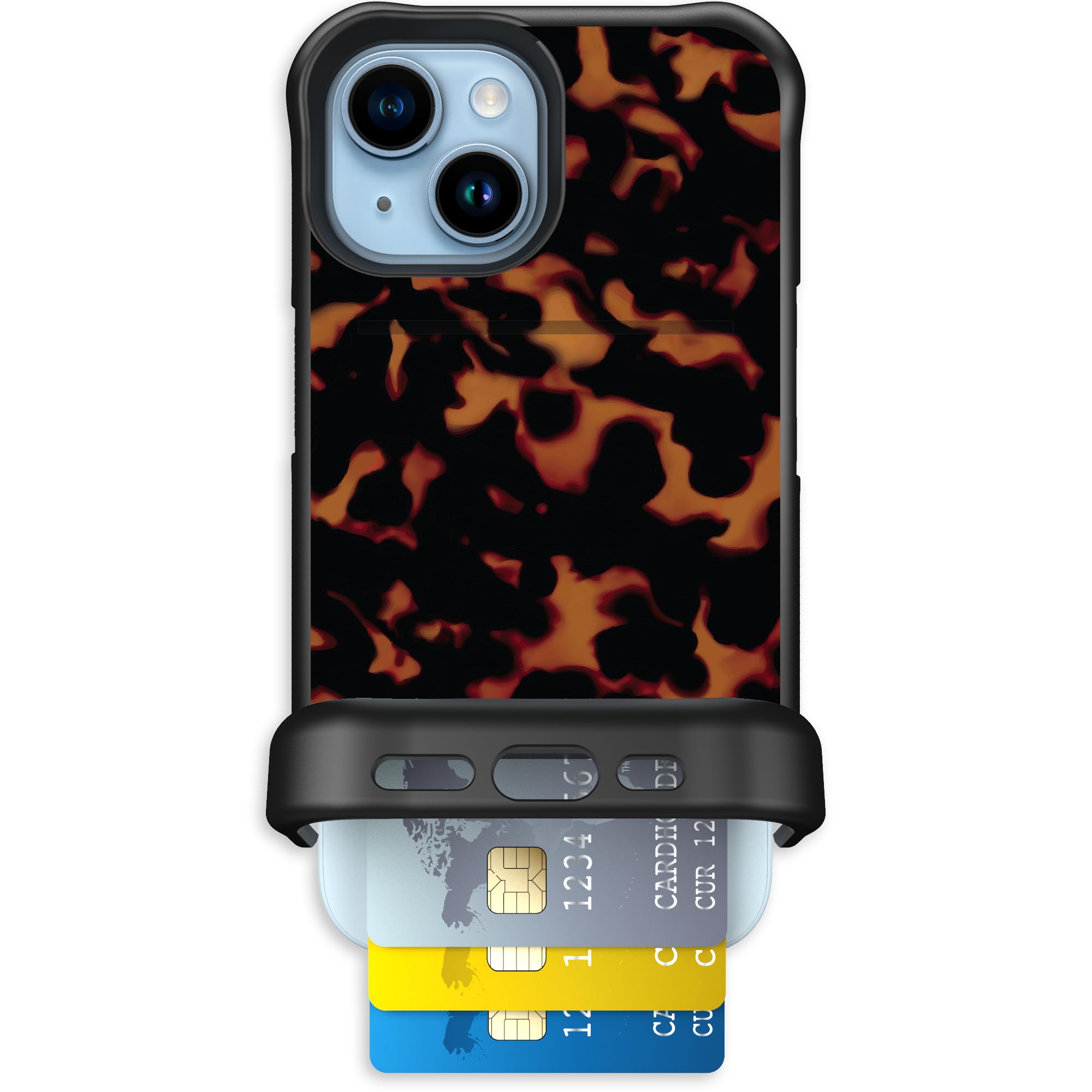 Scooch for iPhone 15 Case with Card Holder, Wingmate Wallet Case with Hidden Card Slot and RFID Protection, Holds 3 to 4 Cards, 