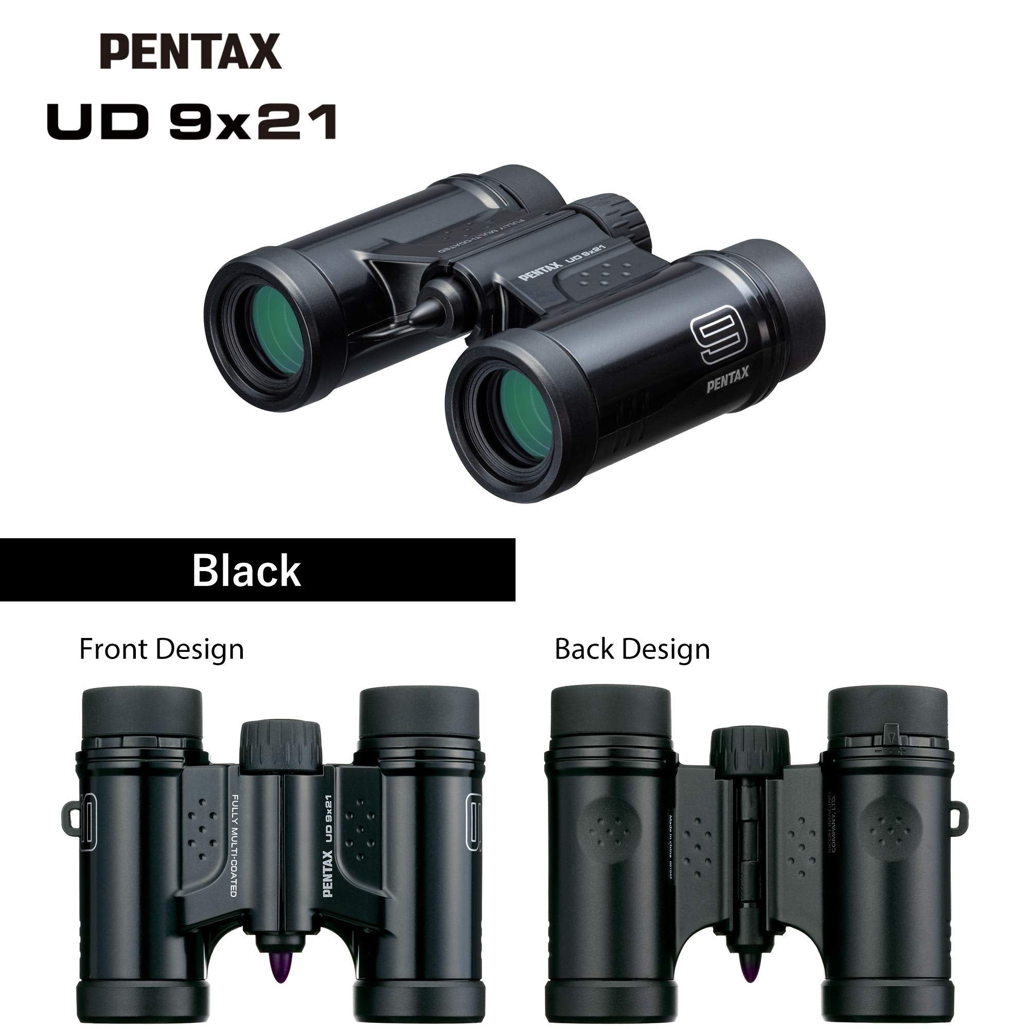 Pentax Binoculars Ud 9X21 Black. A Bright, Clear Field Of View,Lightweight Body With A Roof Prism, And Fully Multi Coated Optics