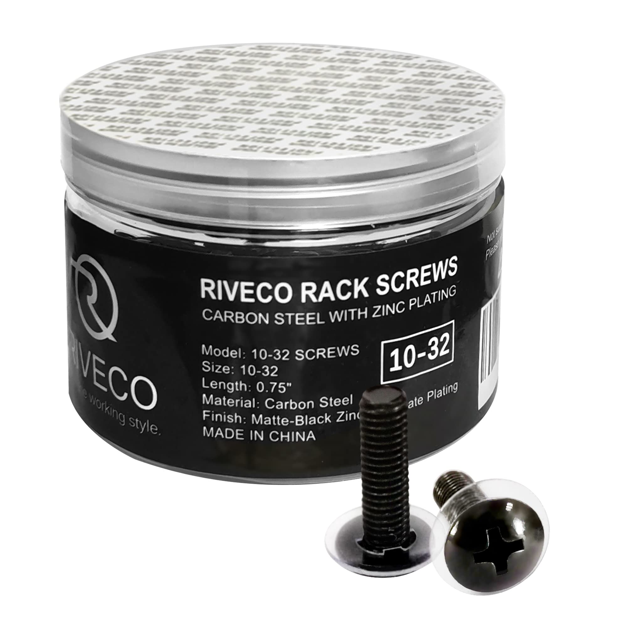 Riveco 10 32 Rack Screws For Server Cabinets & Racks Mounting Network Equipment 100 Pieces Black