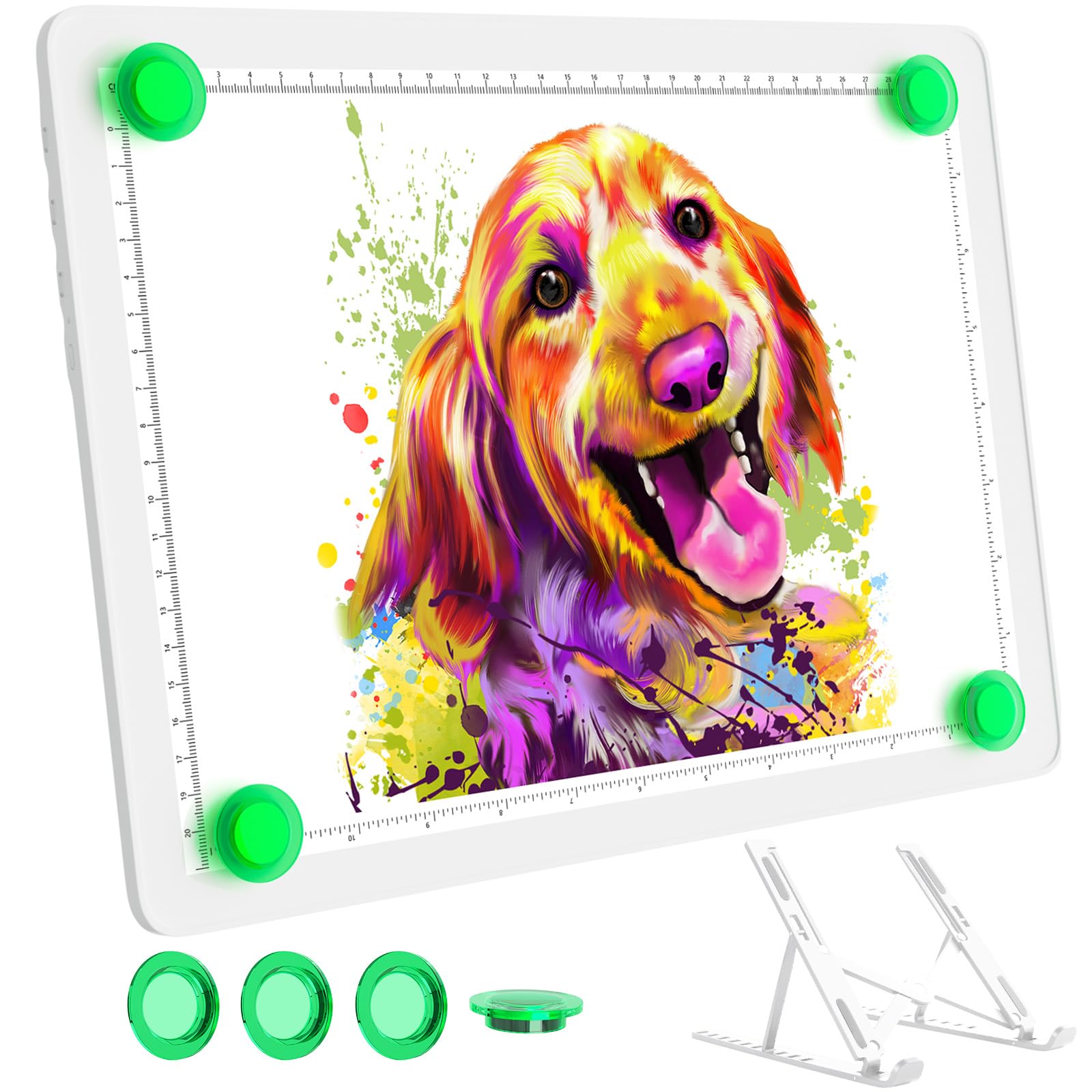 A3 Light Pad for Diamond Painting,Bawaslom Cordless Light Box for Tracing and Drawing with 3 Colors & 6-Level Brightness,Recharg