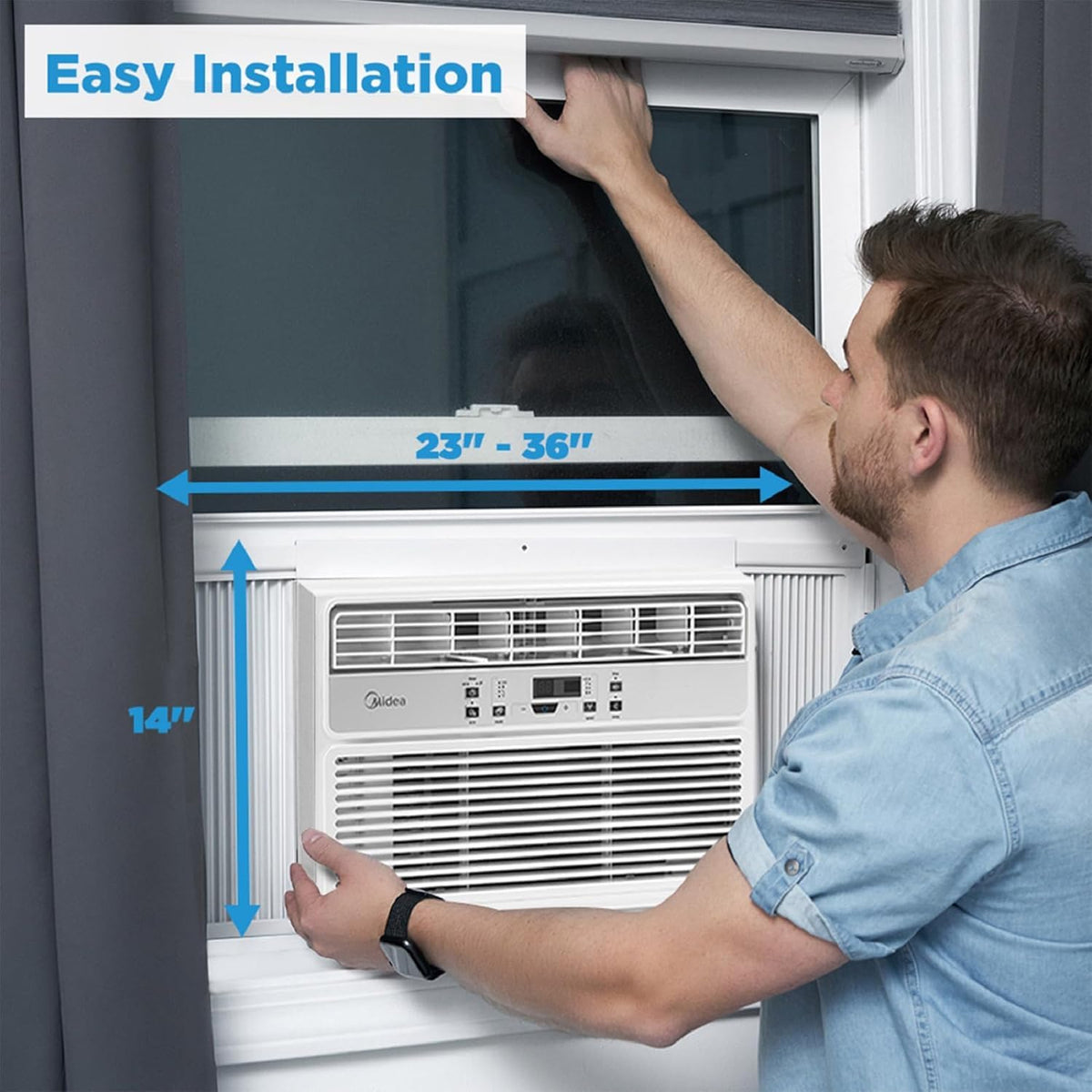 Easycool Midea 12,000 BTU EasyCool Window Air Conditioner, Dehumidifier and Fan ...