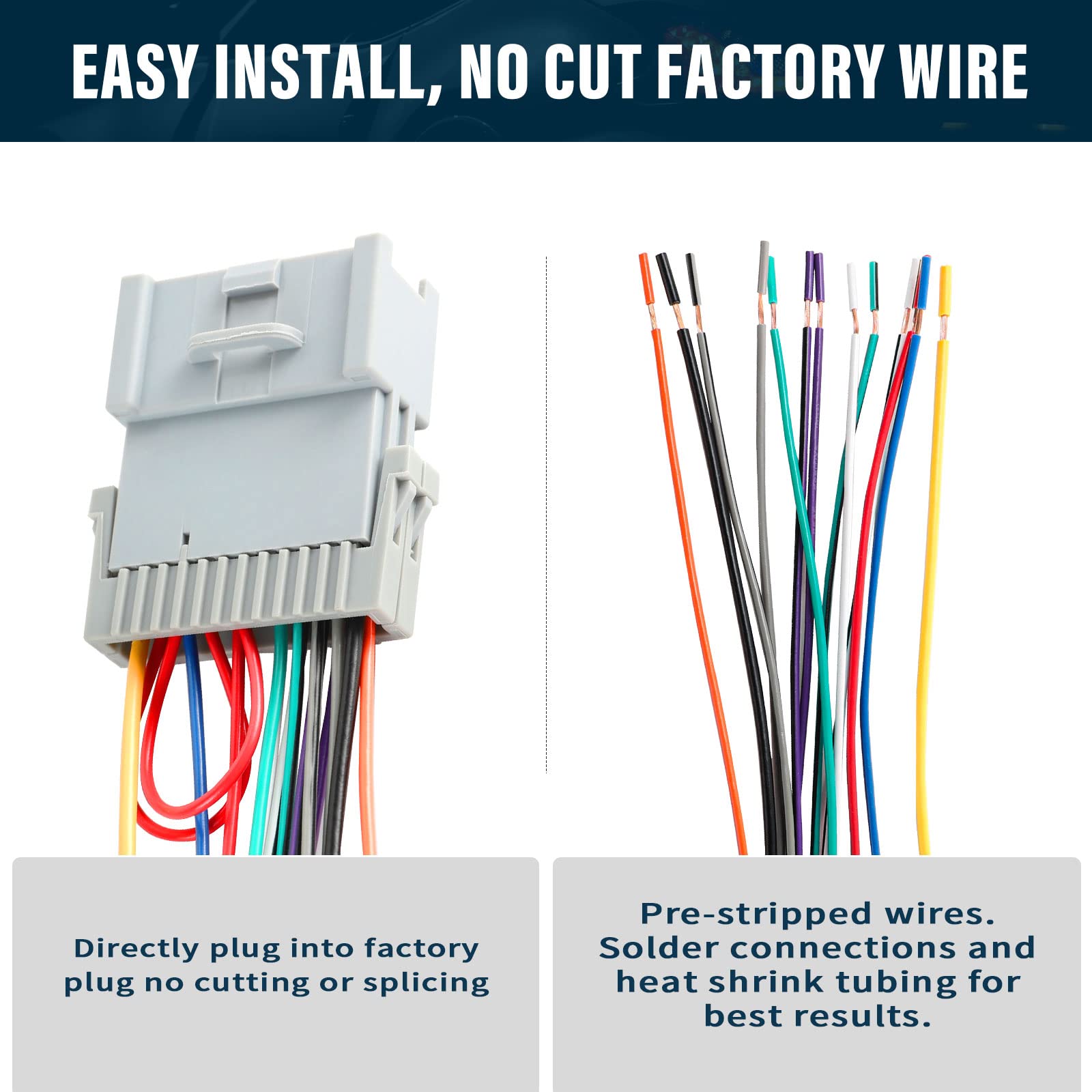 Red Wolf Radio Wiring Harness For Select Saturn 2000 2005 L Series/Sl/Ion/Sw/Sc 70 2002 Stereo Wire Connector Plug Non Factory A