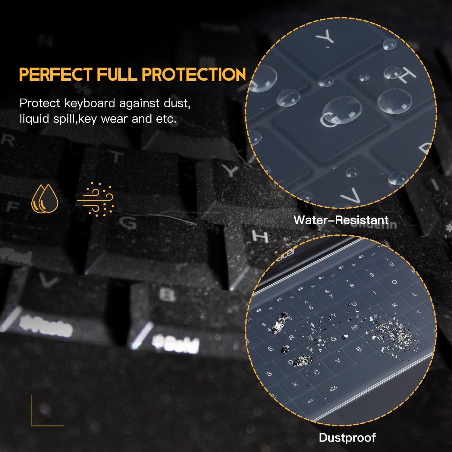 Universal Keyboard Protector Cover Skin For Laptop Notebook 13 14 Inch, Ultra Thin Silicone Waterproof Dustproof Keyboard Protec