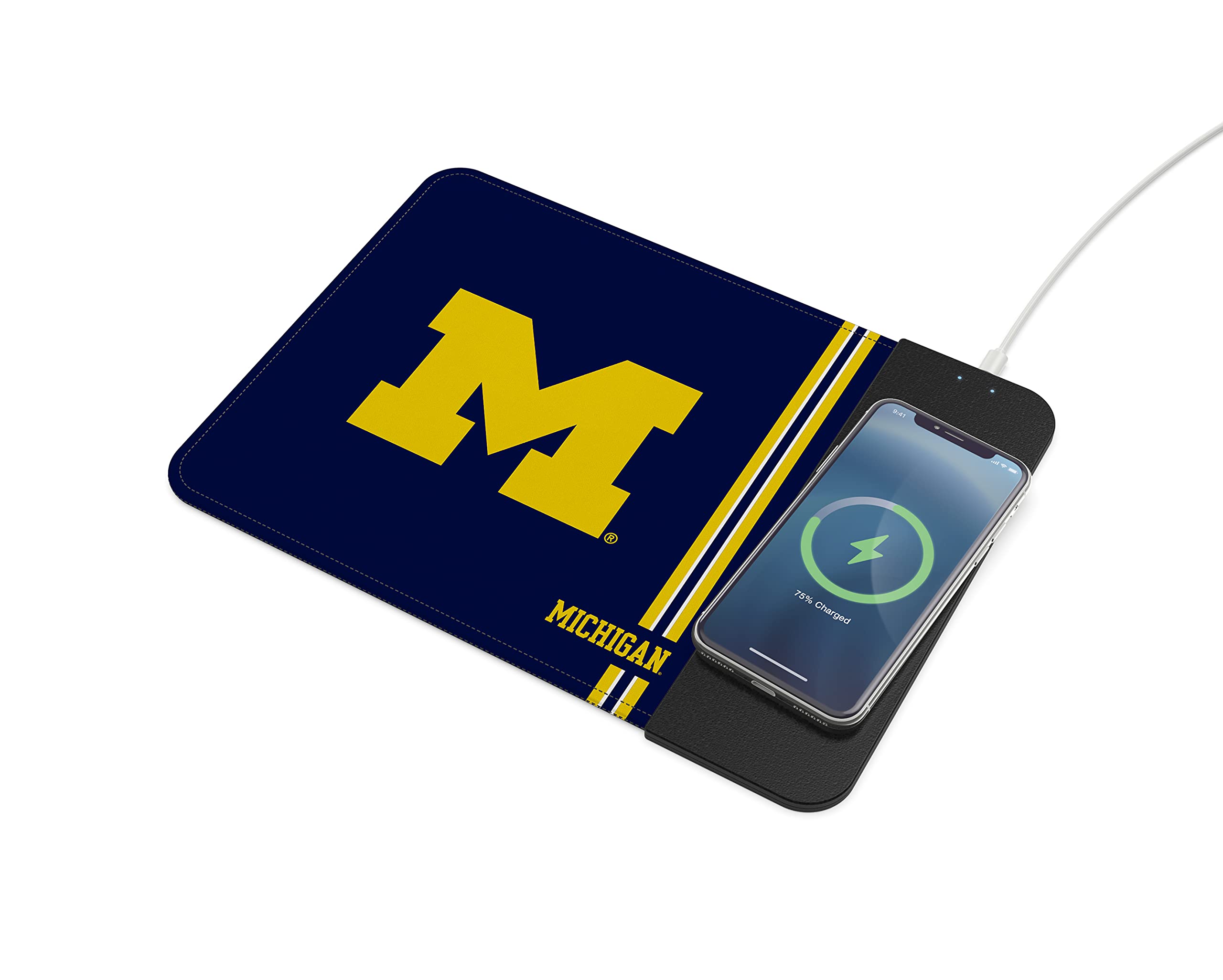 Soar Ncaa Wireless Charging Mouse Pad, Michigan Wolverines