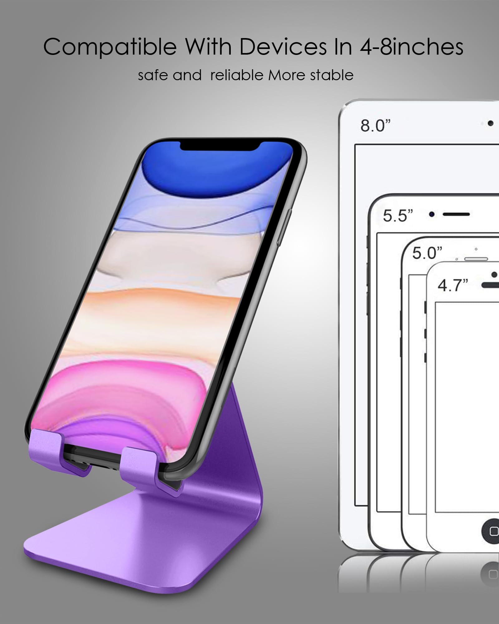 Creadream Cell Phone Stand, Cradle, Holder,Aluminum Desktop Stand Compatible With Switch, All Smart Phone, Iphone 11 Pro Xs Max