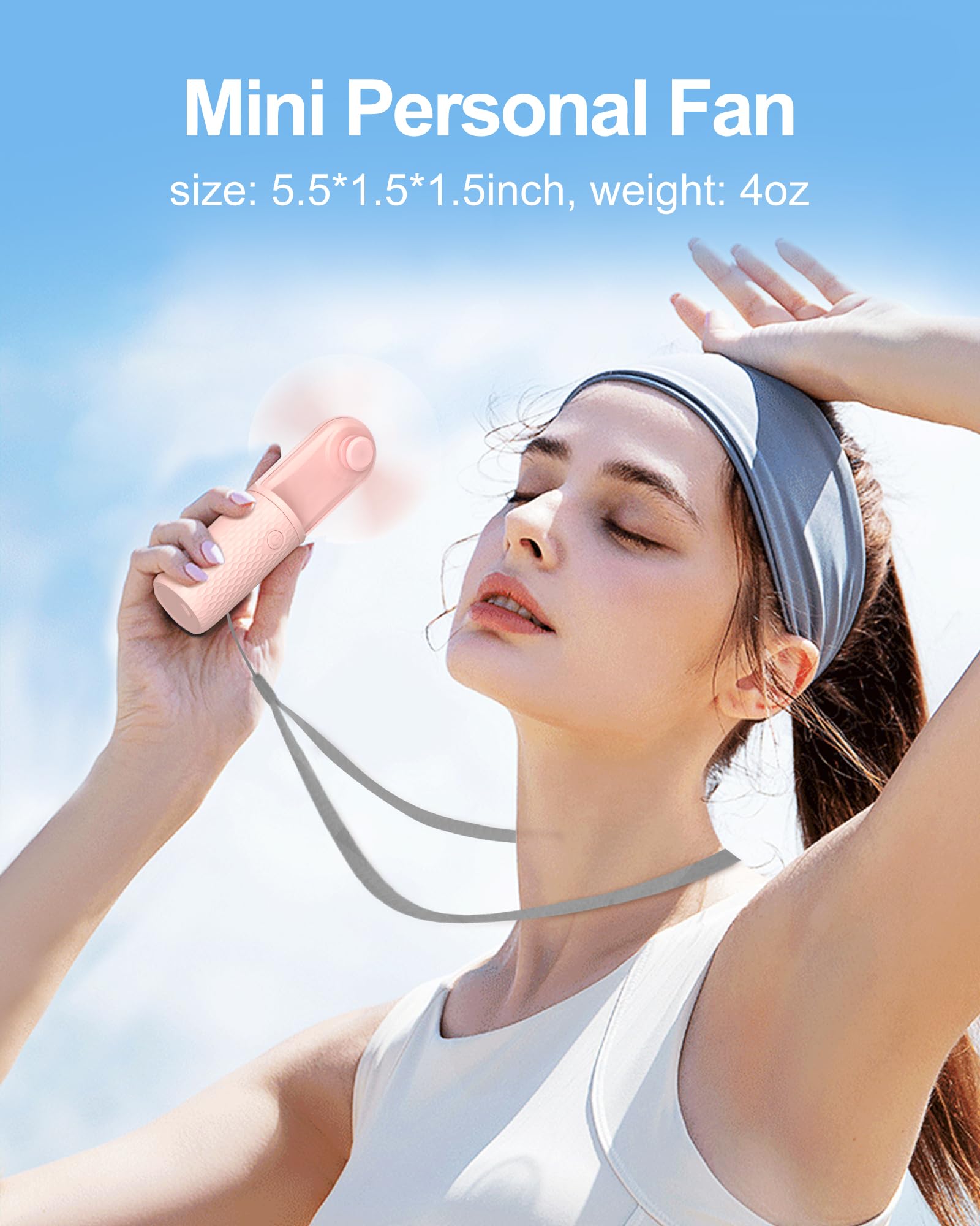 Coohea Handheld Fan Powerful Mini Fan Usb Rechargeable Portable Fan Battery Operated Small Fan Little Makeup Lash Fan Hand Held