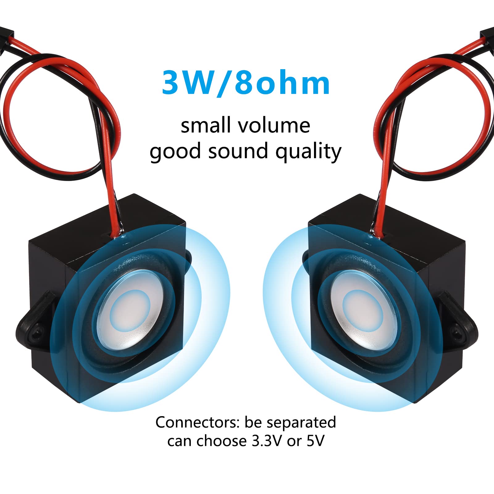 Dweii 4Pcs 3 Watt 8 Ohm Single Cavity Mini Speaker Full Range Cavity Mobile Portable Advertising Machine Speaker Connector Separ