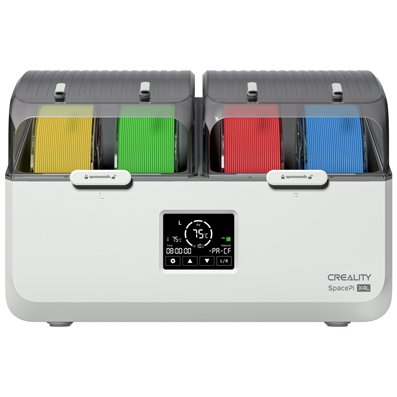 Creality Filament Dryer 4 Spools, Space Pi X4L Filament Storage Box, Dual Heating Chambers Dual 200W PTC Heats, Fast Drying & Mo
