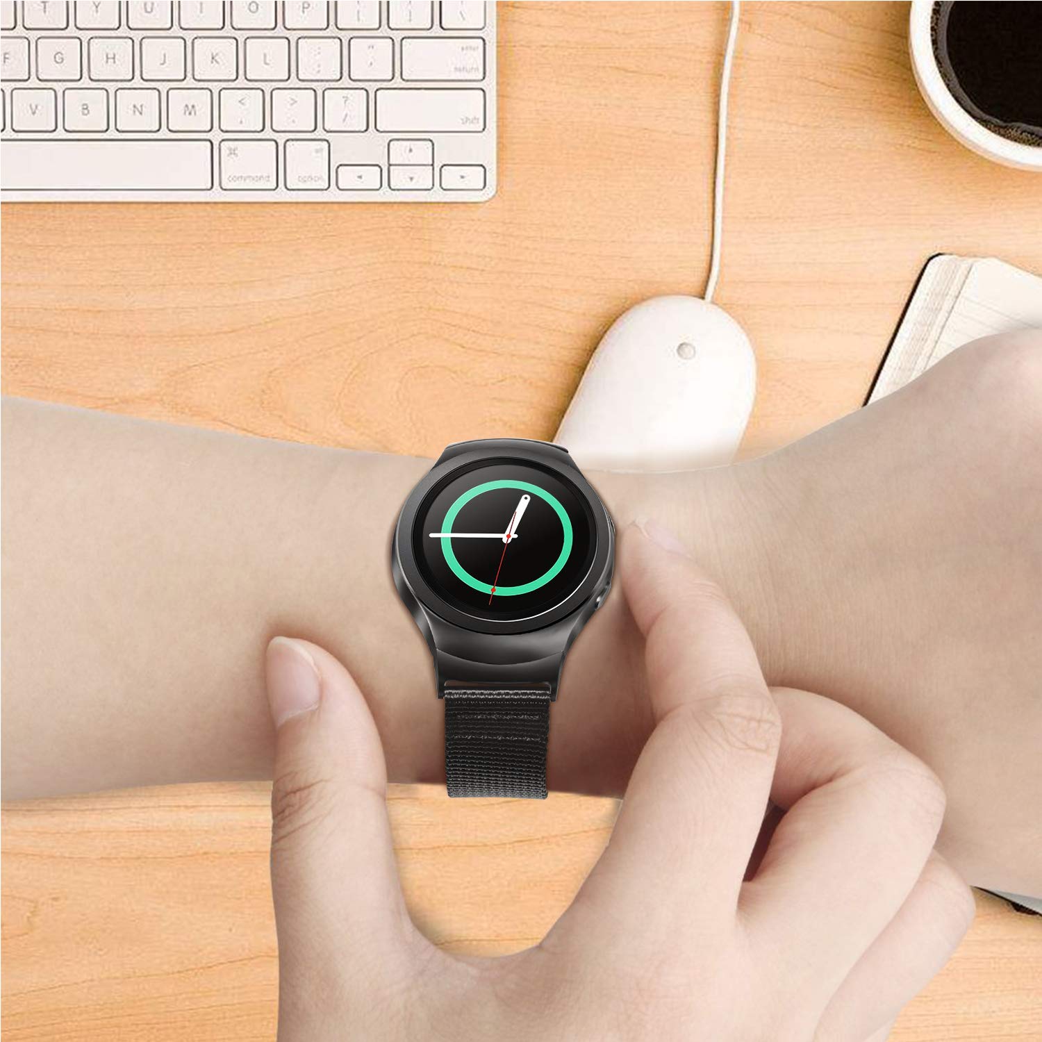 Fintie Band Compatible With Gear S2, Soft Woven Nylon Adjustable Replacement Sport Strap With Adapters Compatible With Samsung G