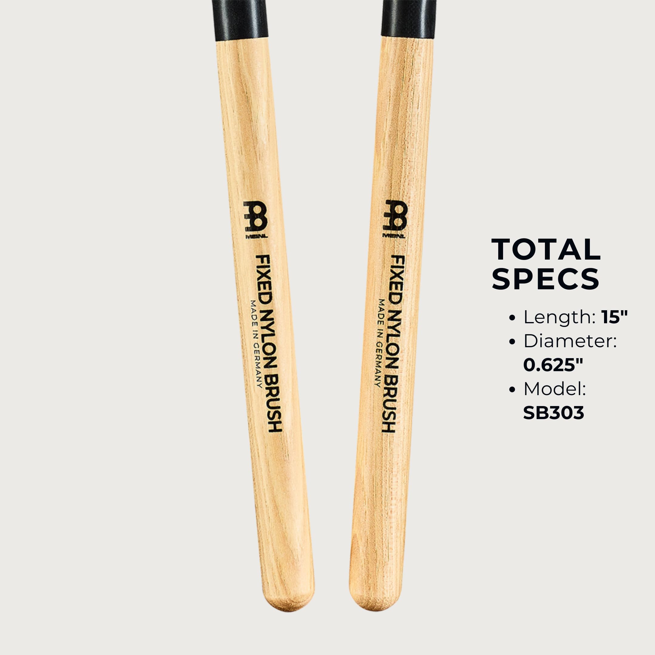 Meinl Stick & Brush Fixed Nylon Drum Brushes With Wood Handles, Pair   Made In Germany   For Jazz And Acoustic Music, Black, Nat