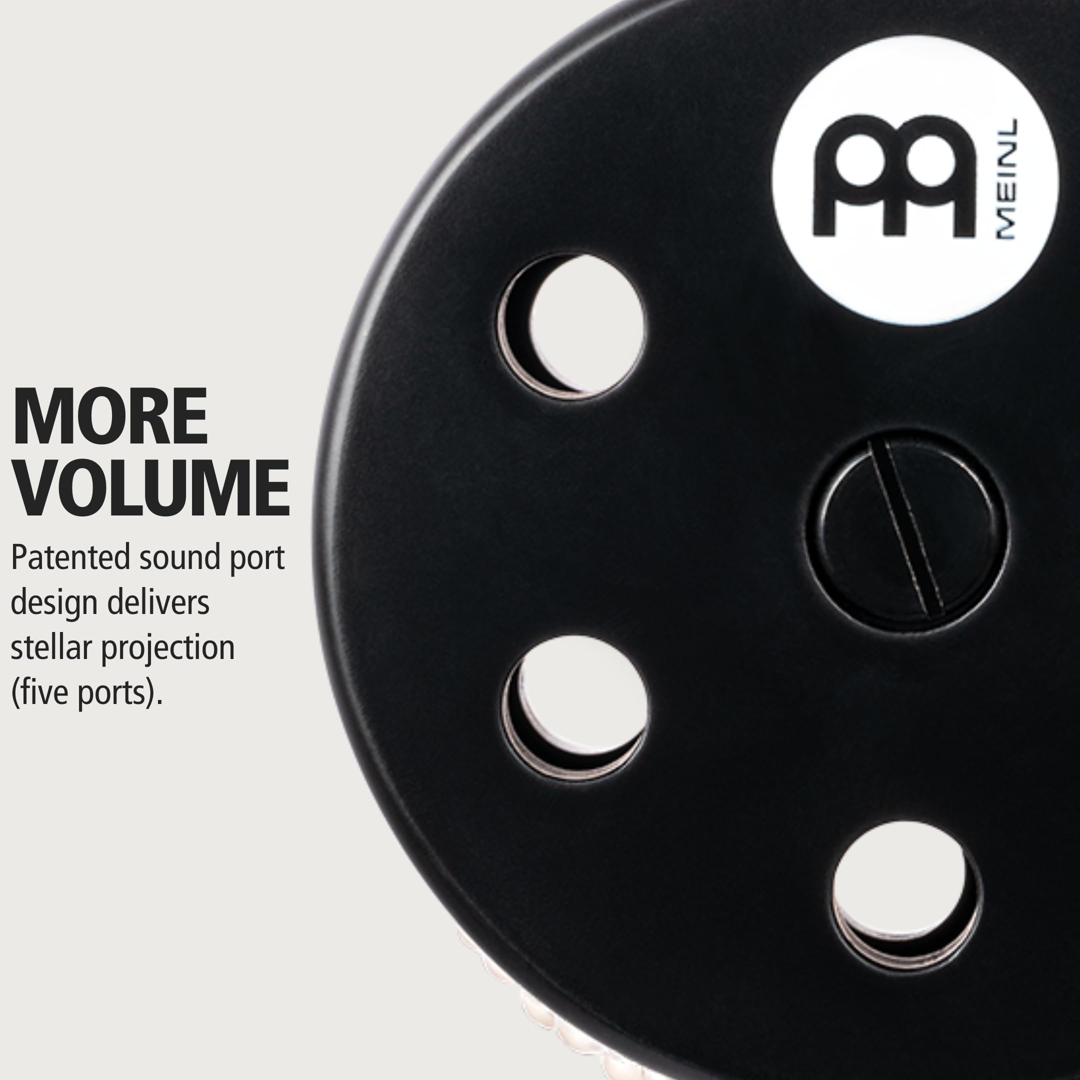 Meinl Percussion Turbo Cabasa With Sound Ports For Extra Projection, Medium Size Wooden Handle With Padded Soft Grip, Steel Cylinder And Chain, 2 Year Warranty, Black, (Ca5Bk)