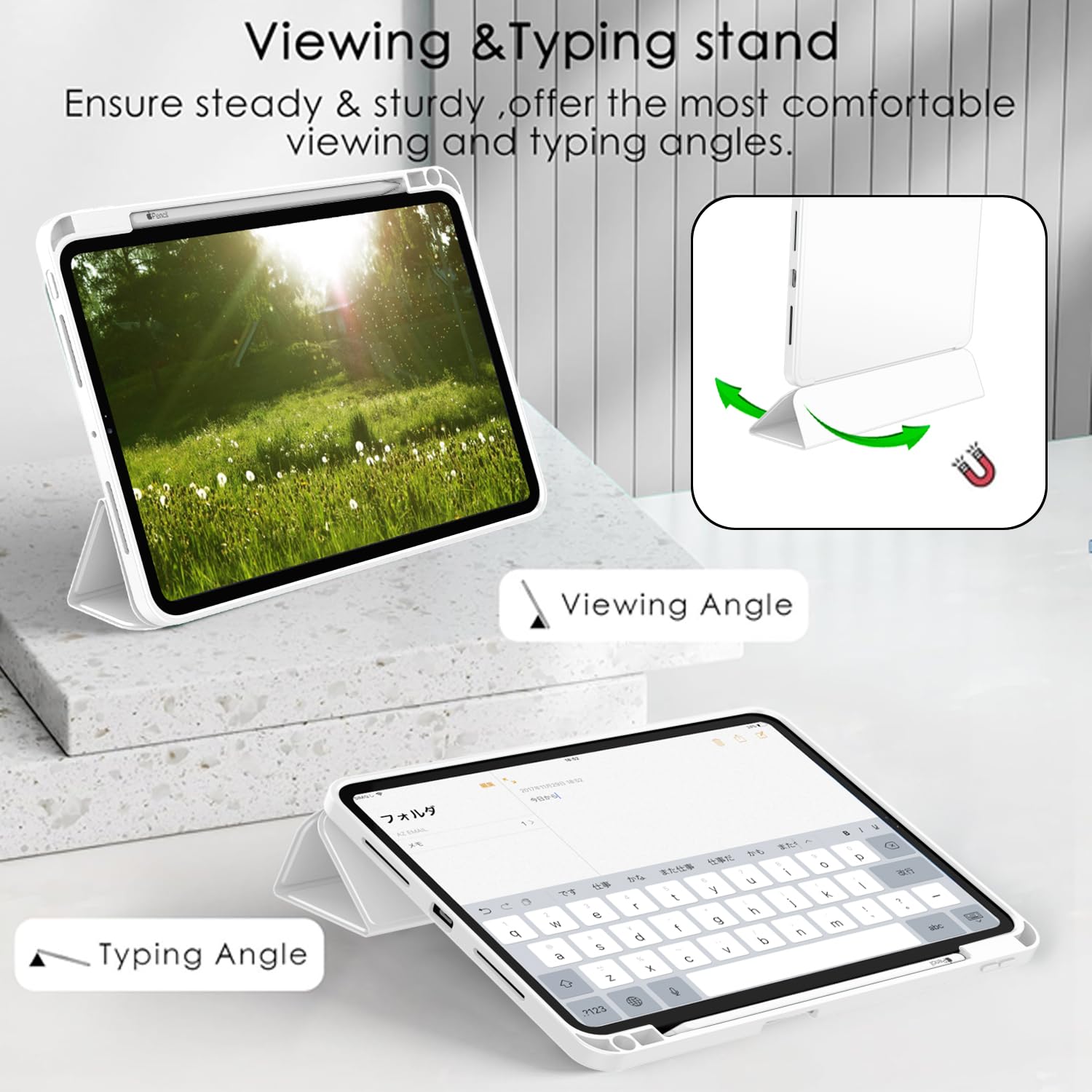 Zryxal New Ipad Pro 13 Inch Case M4 (2024 Model, 7Th Generation) With Pencil Holder, Smart Ipad Case [Support Pencil Pro And Pen