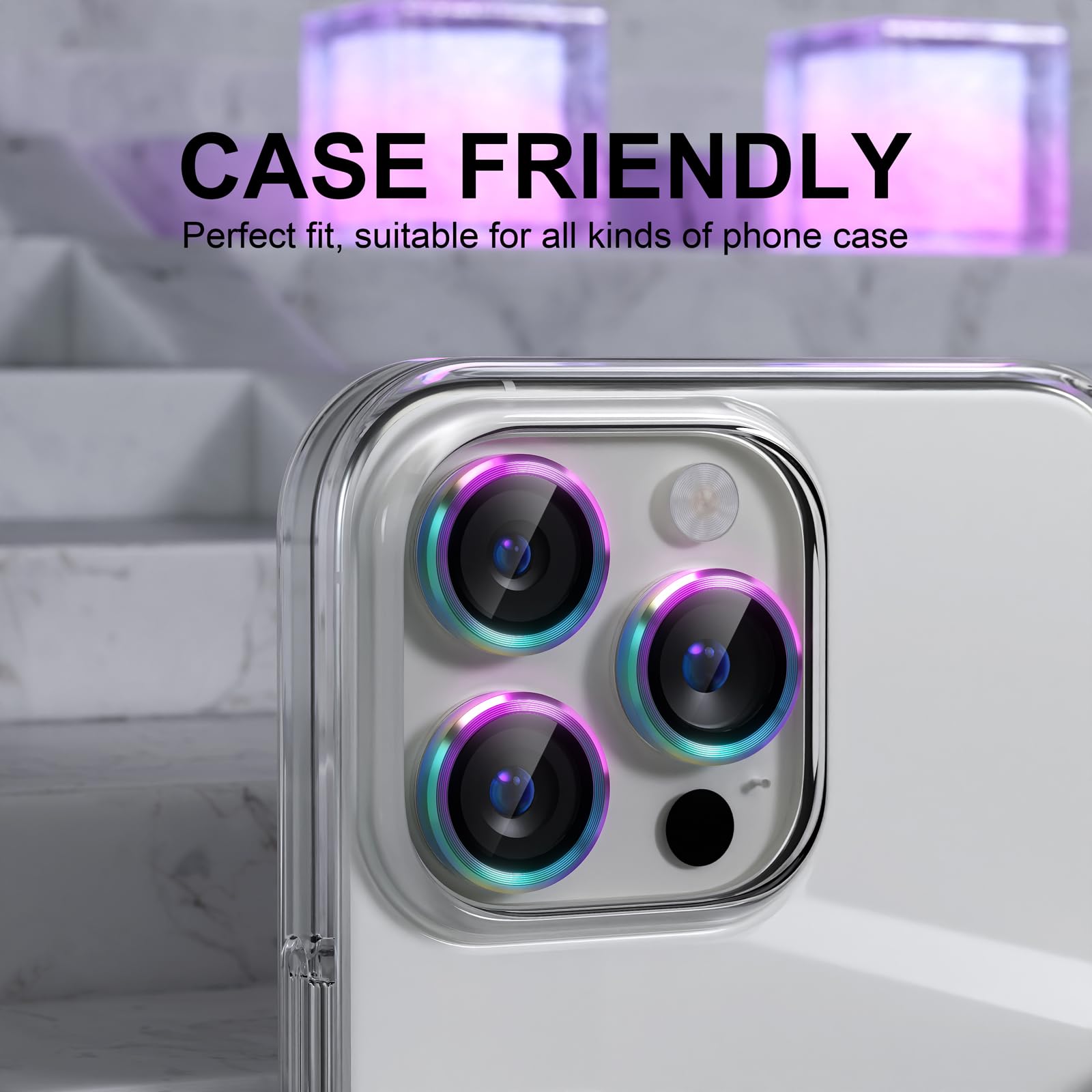 Choiche Compatible For Iphone 16 Pro/Iphone 16 Pro Max Camera Lens Protector, 9H Tempered Glass Camera Cover Screen Protector Me