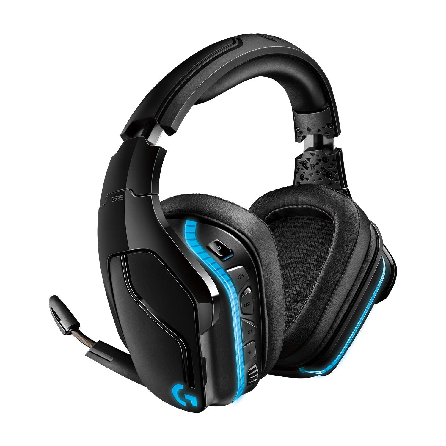 Logitech G935 Wireless Dts:X 7.1 Surround Sound Lightsync Rgb Pc Gaming Headset   Black/Blue