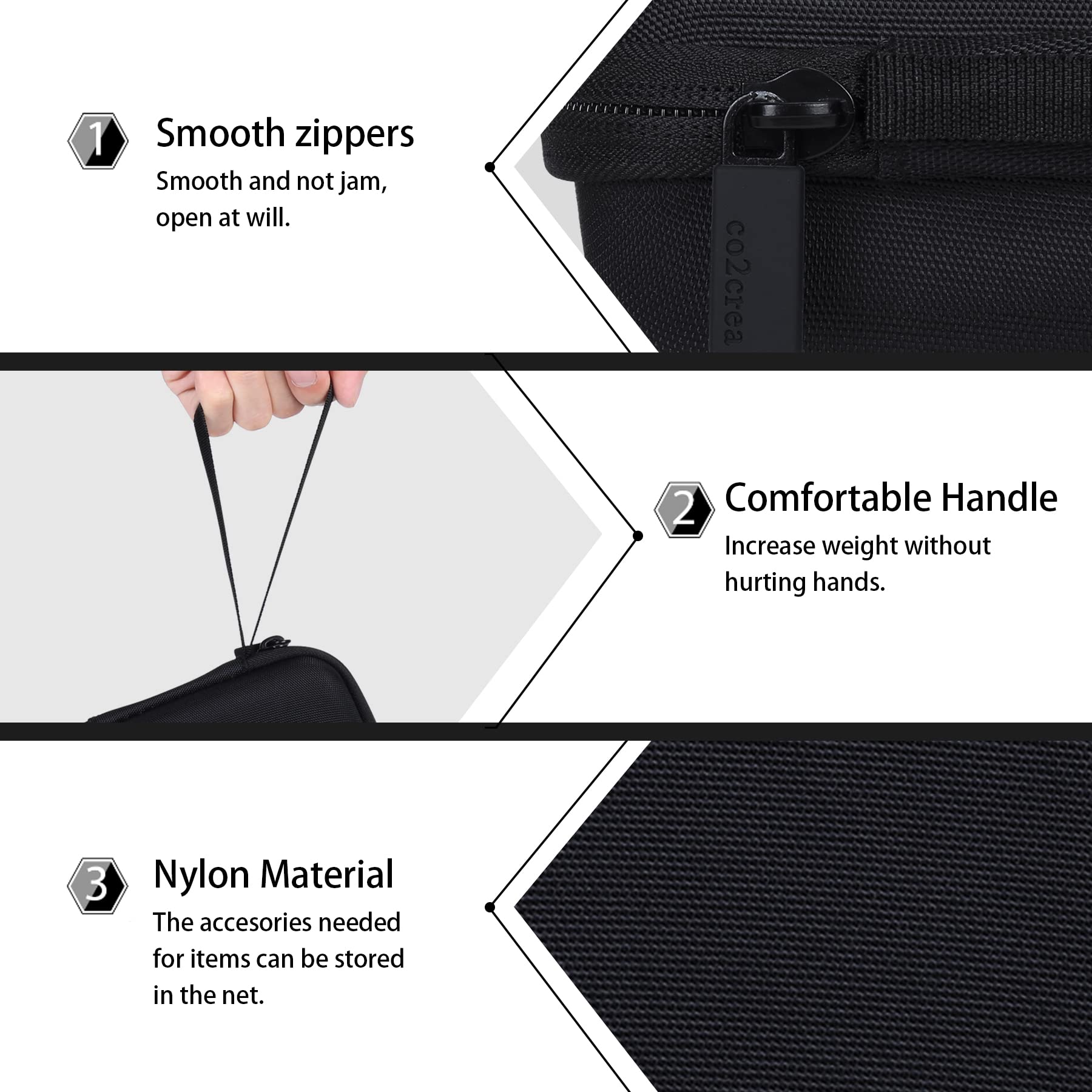 Co2Crea Hard Travel Case Replacement For Wahl Professional 8061-100 8164 5-Star Series Rechargeable Shaver Shaper (Black Case)