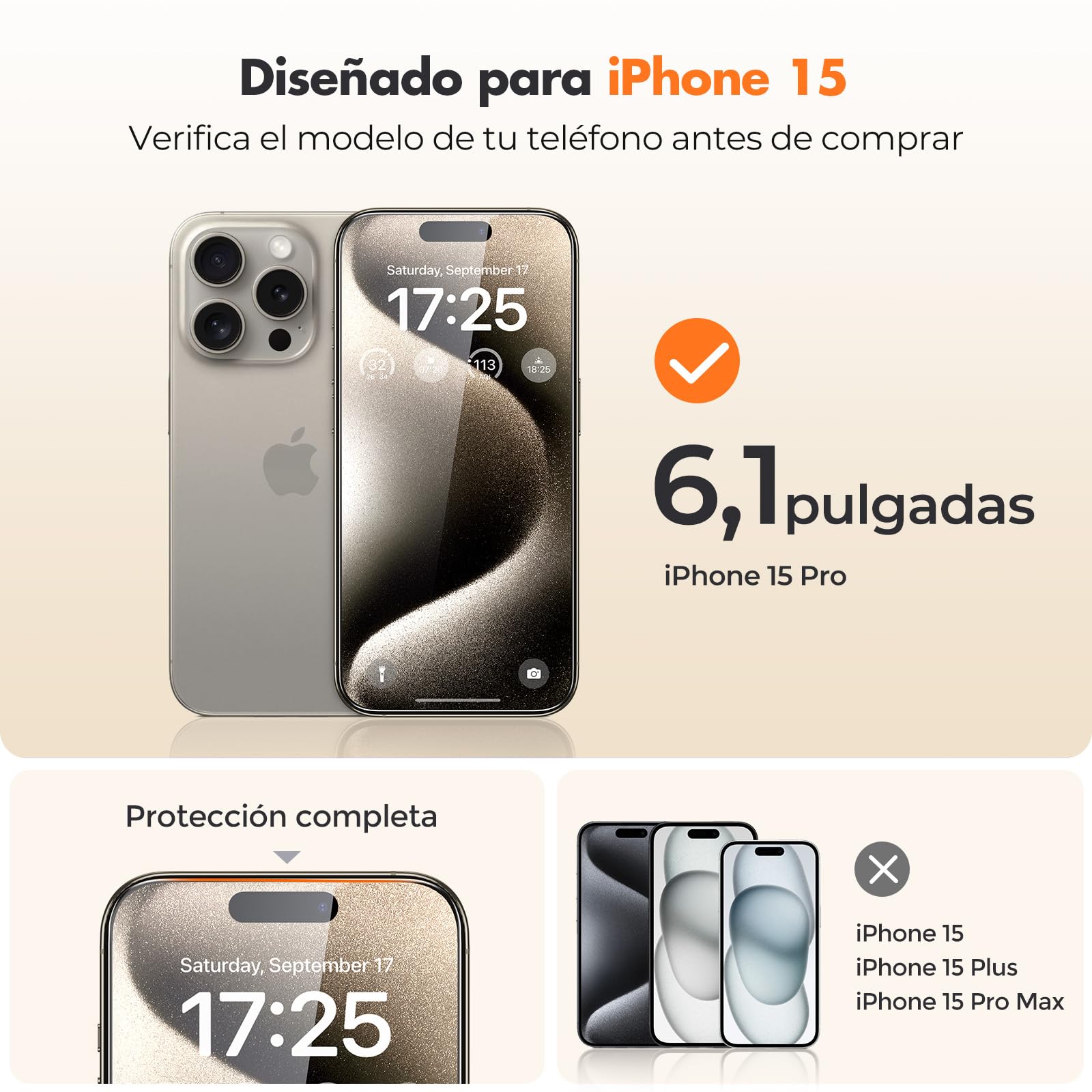 Unbreakcable Tempered Glass Screen Protector For Iphone 15 Pro [Easy Installation Frame] [9H Hardness] [99.99% Hd Clear][Bubble