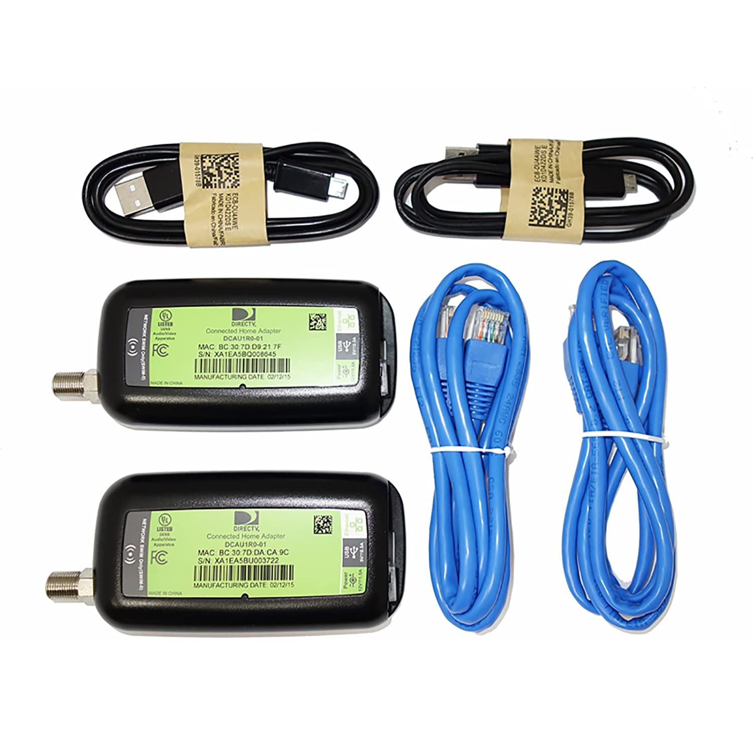 2 Pack   Directv Broadband Deca Ethernet To Coax Adapter   Third Generation (With 2 Usb Power Cables)