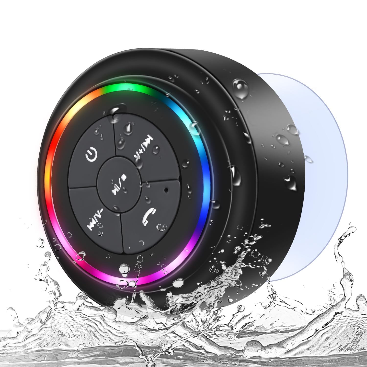 Nitmtyou Bluetooth Shower Speaker, Portable Bluetooth Wireless Waterproof Speaker For Pool, Floating Ip67 Led Light Bathroom Spe