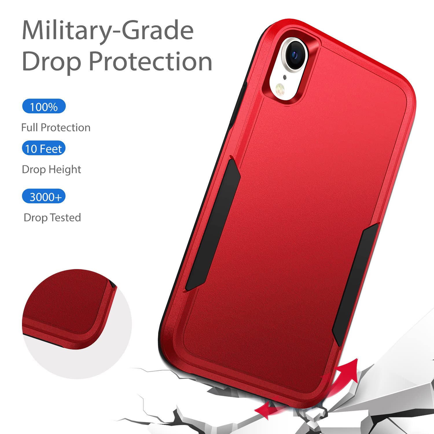 Hsefo Compatible With Iphone Xr Case, Heavy Duty Protection Shockproof Dropproof Dustproof Anti Scratch Phone Case Cover For Xr