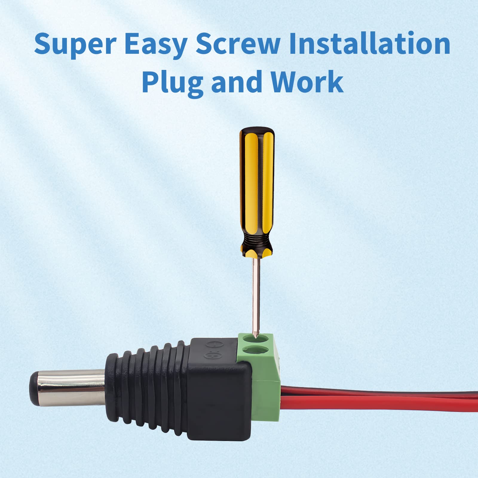 Centropower 20 Pieces Dc 12V 5A Male Plug Connector 5.5Mm X 2.1Mm