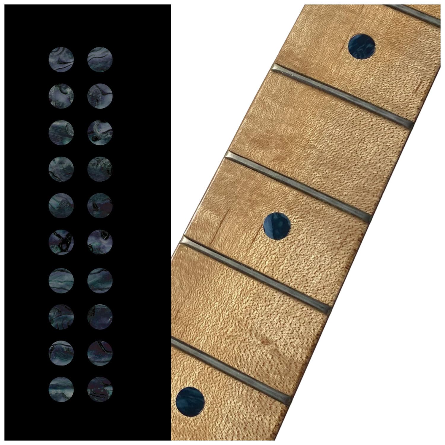 Inlaystickers 1/4(6.35mm) Dot Fret Markers - Black Pearl