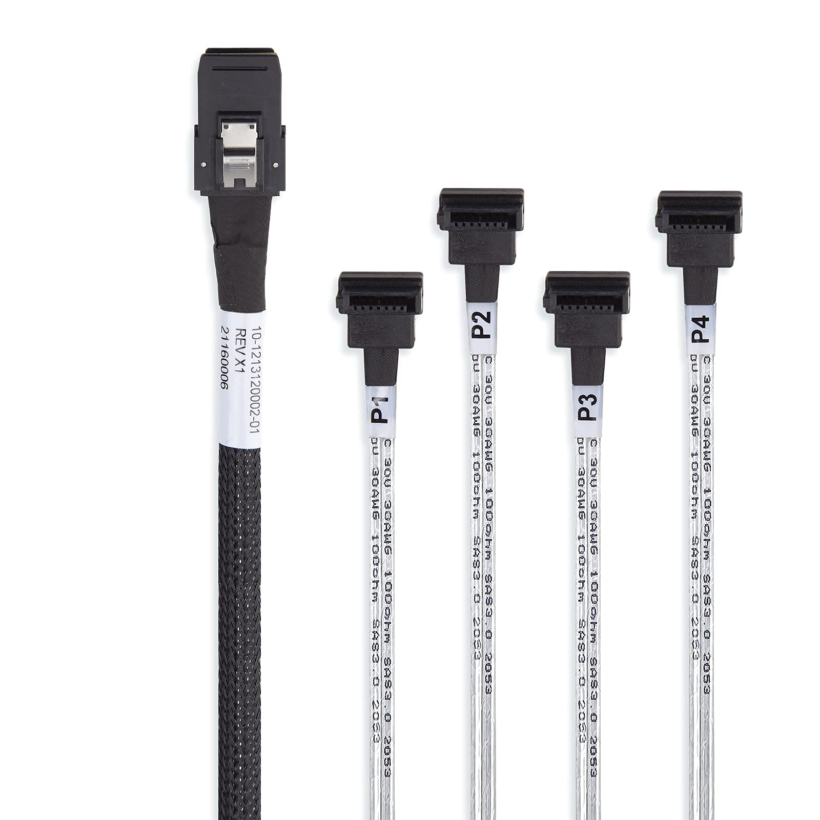 10Gtek Minisas Sff-8087 Fan-Out Cable Breakout To 4Xsata, 6Gbps High-Speed Cable For Raid Controllers, Servers & Storage Enclosu