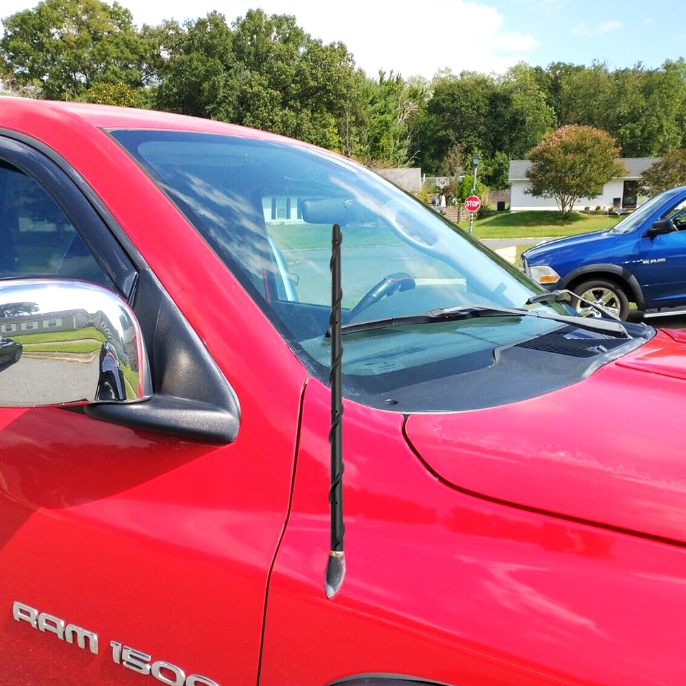 Ksaauto 16 Inch Antenna For 2009 2024 Dodge Ram 1500 2500 3500 Classic Warlock, Dodge Ram 1500 Accessories, Flexible Spiral Rubb