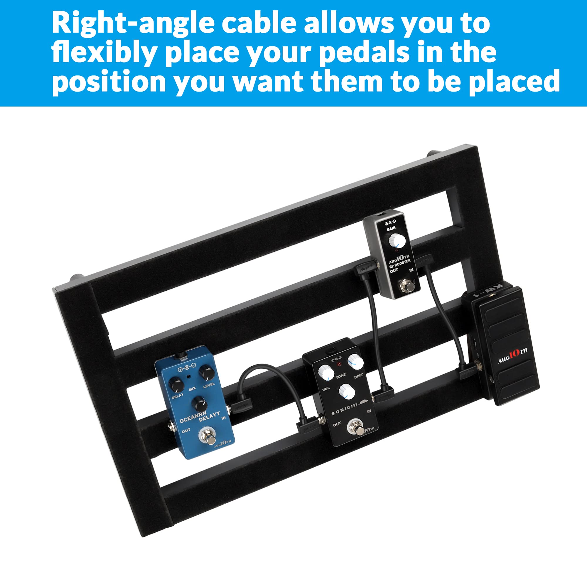 Augioth 6 Inch 6 Pack 15 Cm Guitar Patch Cable 0.5 Ft 1/4 Right Angled Ts Effect Pedal Cord