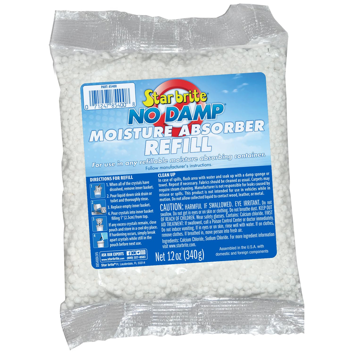 Star Brite No Damp Moisture Absorber & Dehumidifier 12 Ounce Refill   Simple, Portable, Humidity Control For Boats, Rvs, Seasona