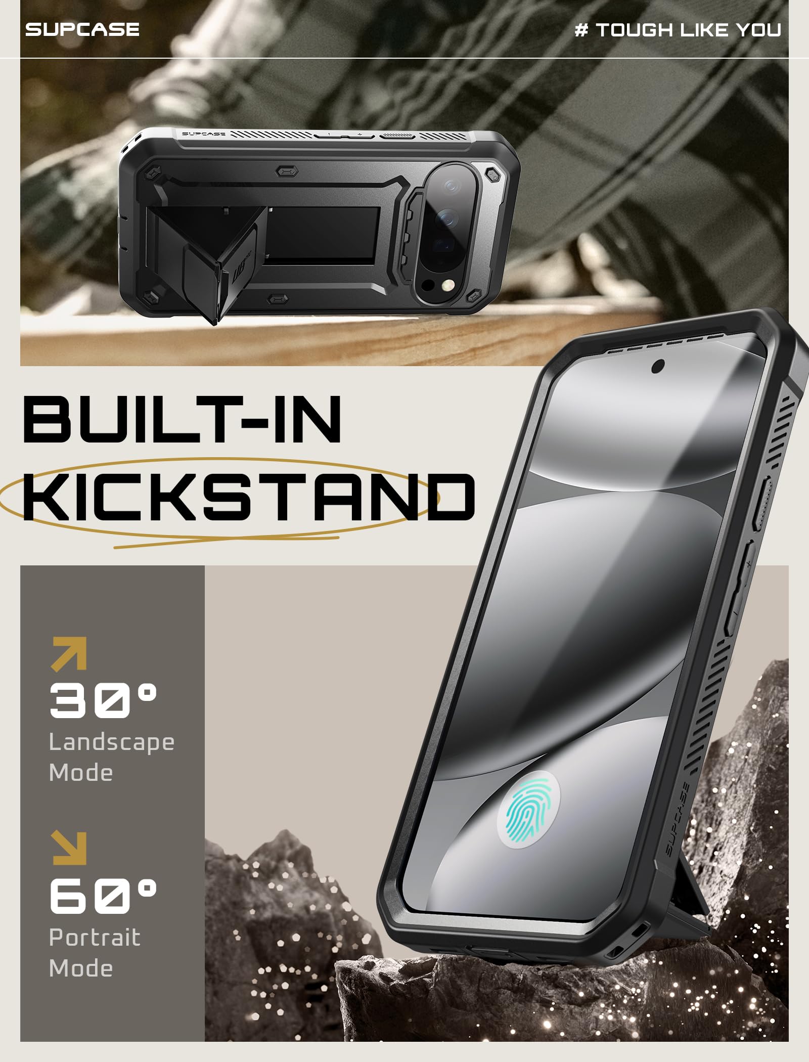 Supcase For Google Pixel 10 Pro Xl Case With Screen Protector (Unicorn Beetle Pro), [Built-In Stand & Belt-Clip] [Military-Grade