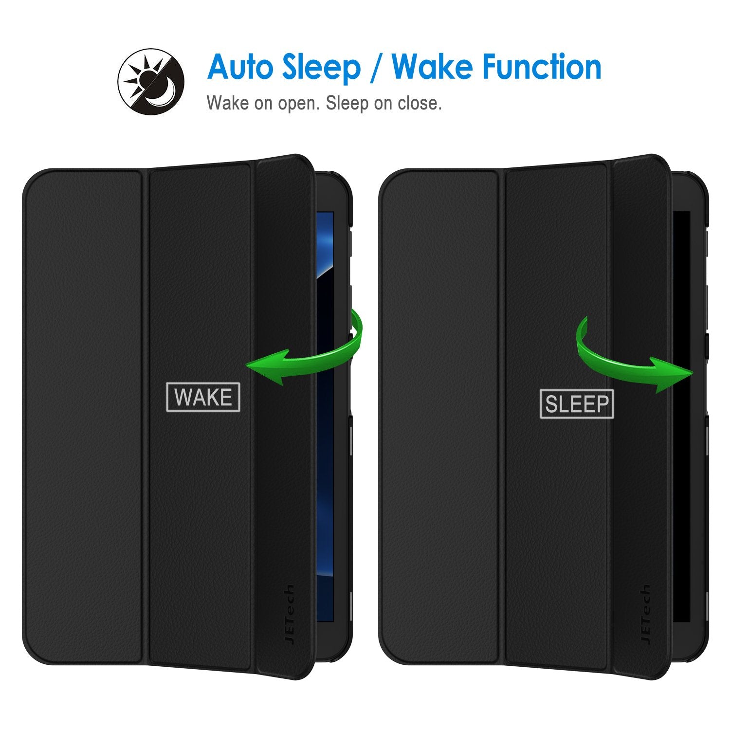 Jetech Case For Samsung Galaxy Tab A 10.1 2016 (Sm-T580 / T585, Not For 2019 Model), Smart Cover With Auto Sleep/Wake (Black)