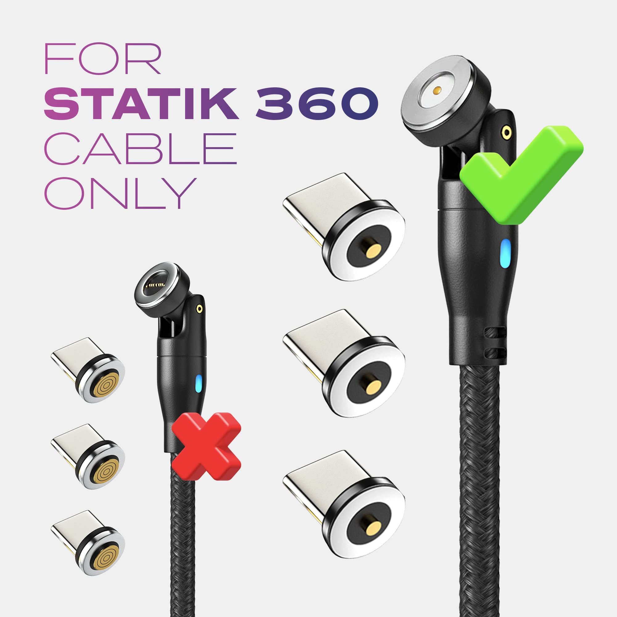 Statik Usb C Magnetic Connector For Magnetic Charging Cable   3 Pack Usb C Magnetic Adapter For Cable Charger   Easily Snaps Int