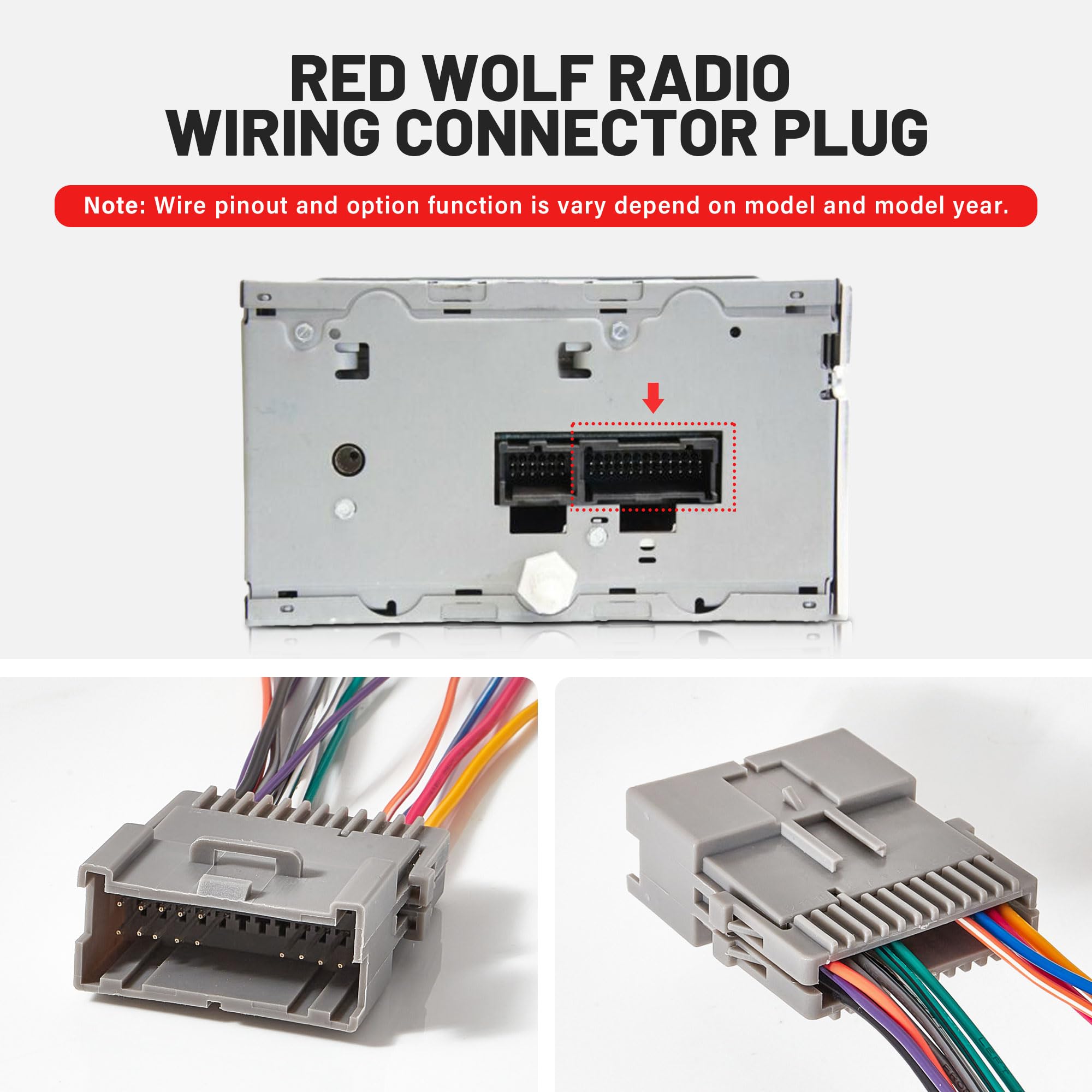 Red Wolf Car Stereo Wiring Harness Fit For 2002 2008 Gmc Envoy Sierra, Chevy Silverado Impala W/Connector Butt Install Aftermark