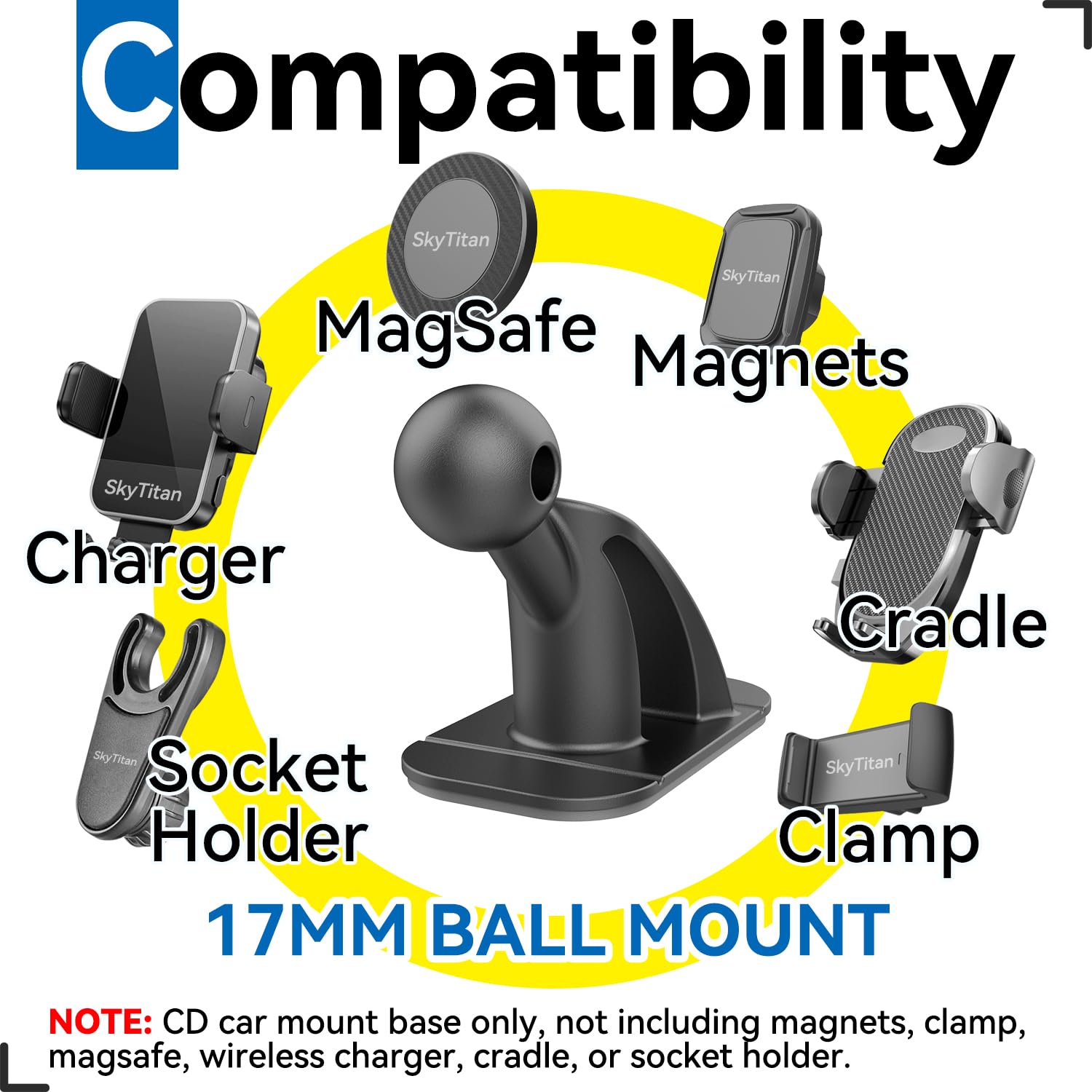 Skytitan 4 Pack Sticky 17Mm Ball Mount For Car Mount Adhesive Replacement Magnetic Phone Holder Magsafe Mounting Base Dashboard