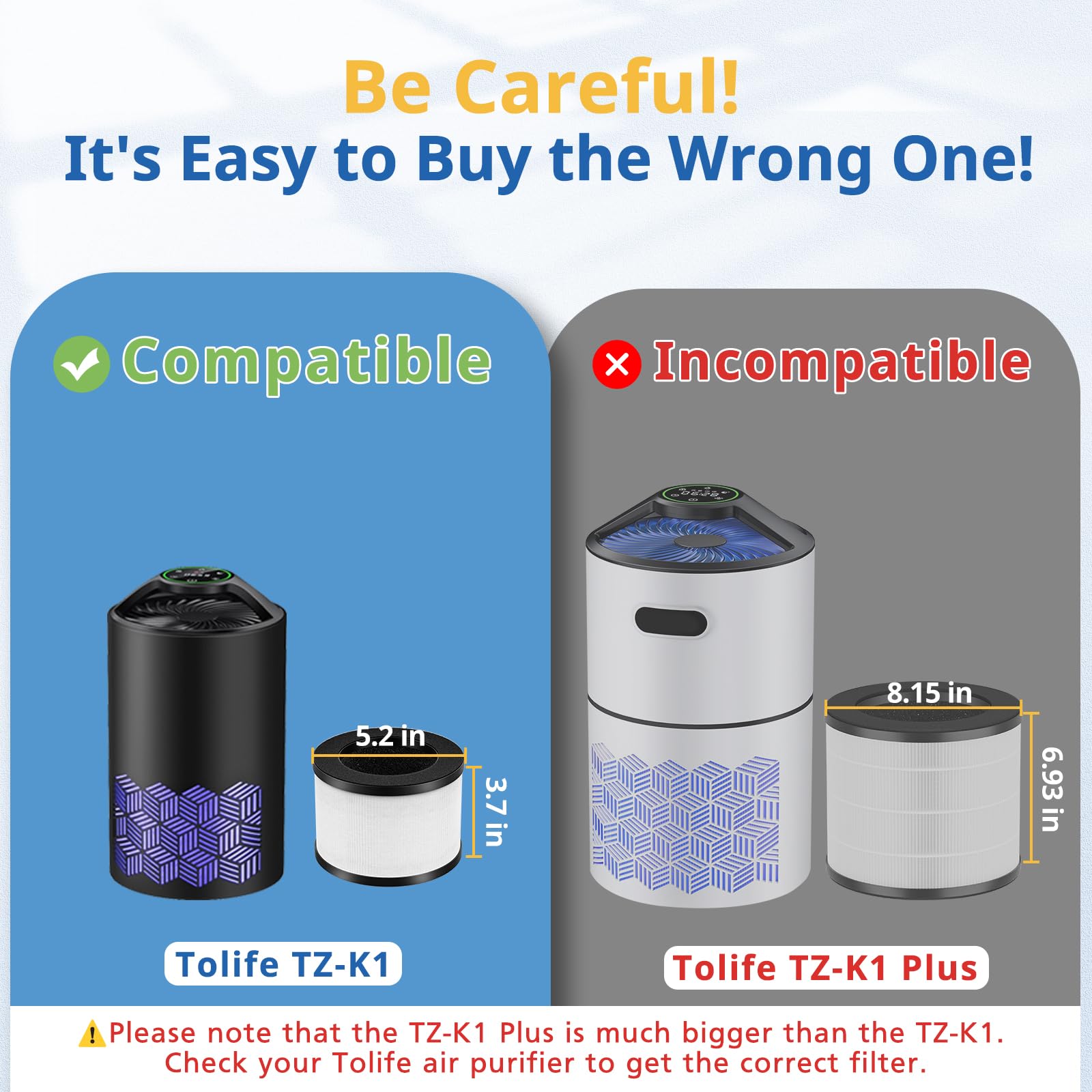 3 Pack Tz K1 Replacement Filter Compatible With Tolife Tz K1 Air Puri Fier, Freaire Kn6391 And Mk01 Mk06 Air Purifi Ers, 3 In 1