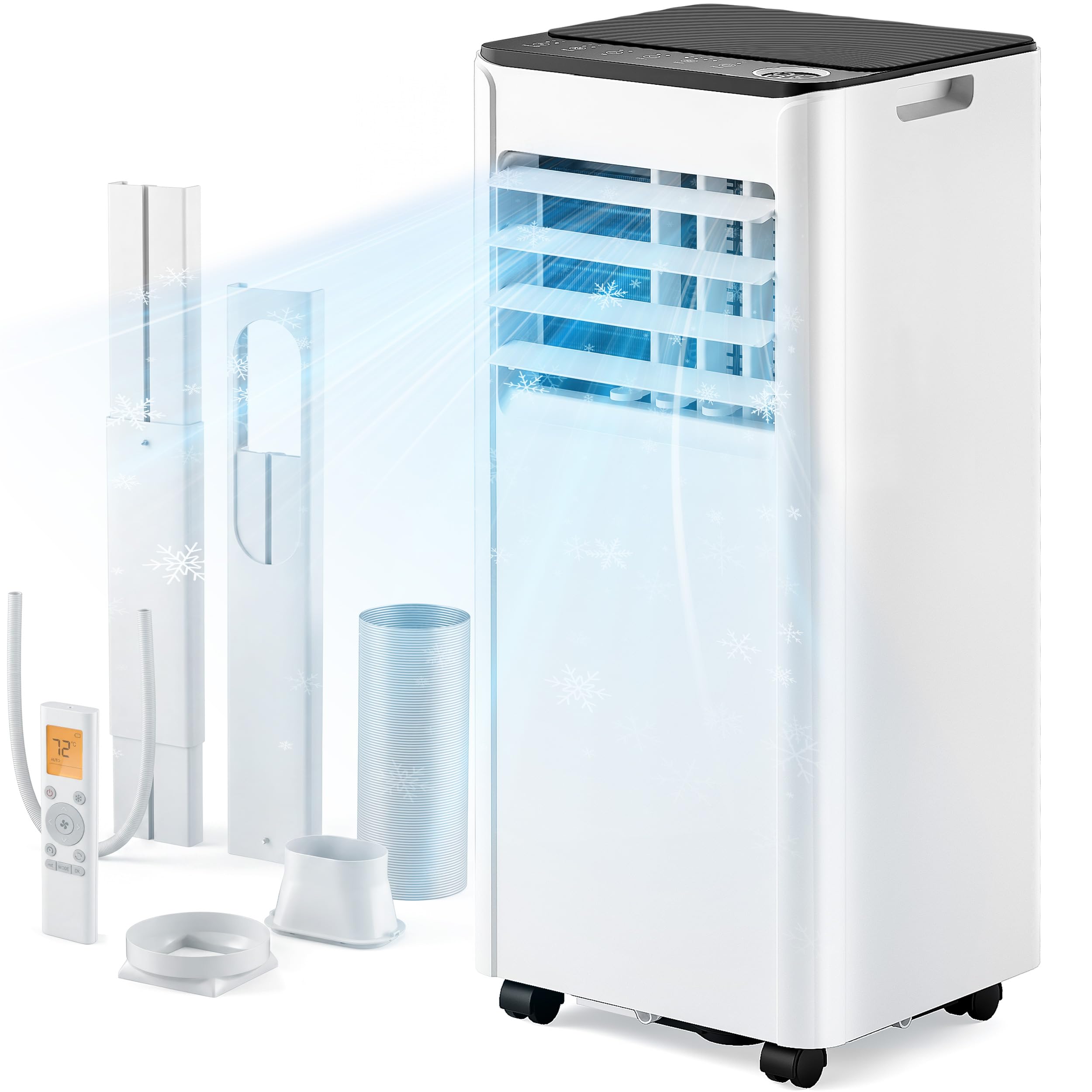 EUHOMY 10,000 BTU Portable Air Conditioners, 4-in-1 Portable AC Unit Cools Up to 450 Sq.Ft, Portable Air Conditioner with Cool,
