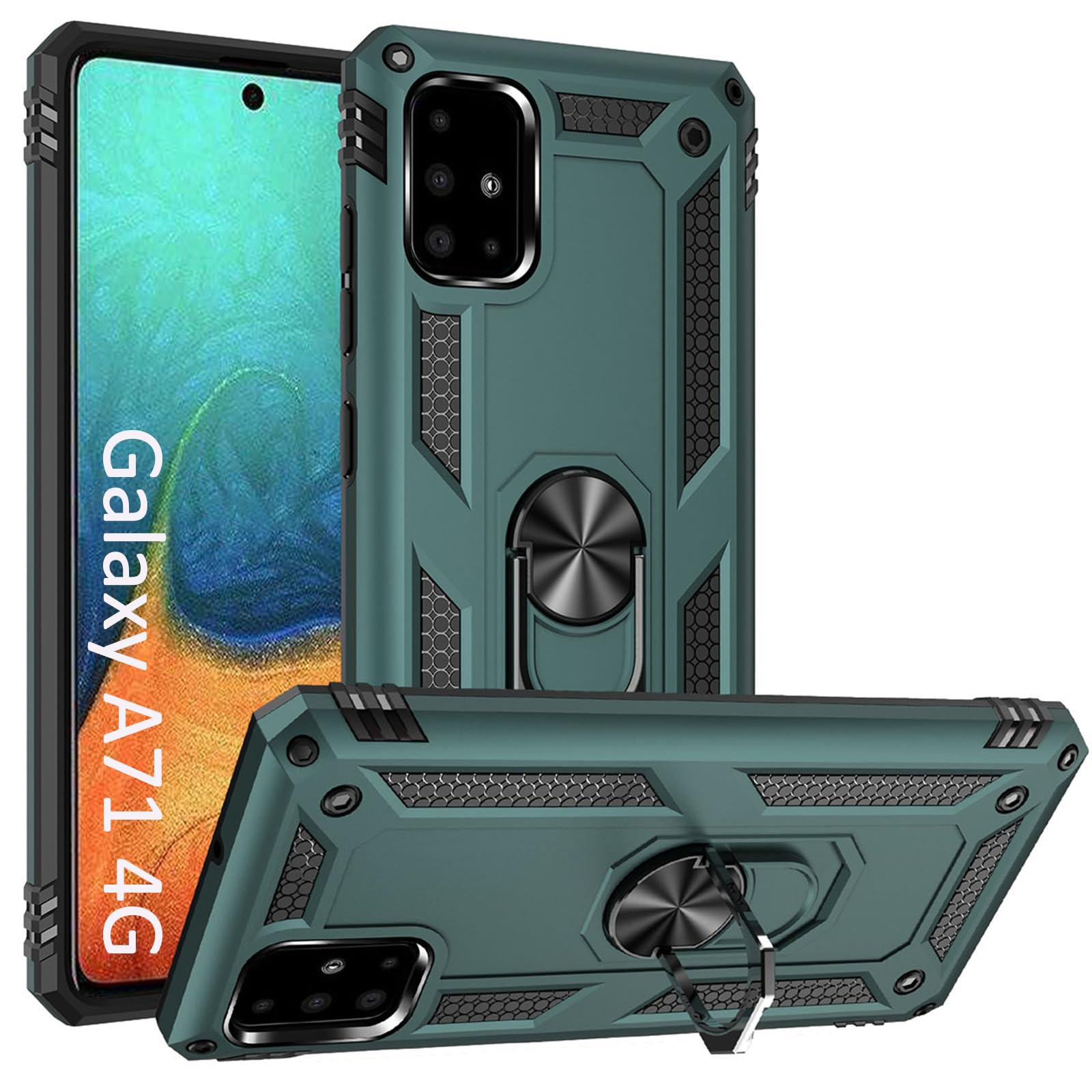 A71 4G Case, Phone Case for Samsung Galaxy A71 4G Case,with Kickstand Ring,Adjustable Stand,Military Grade,Heavy Duty Protection