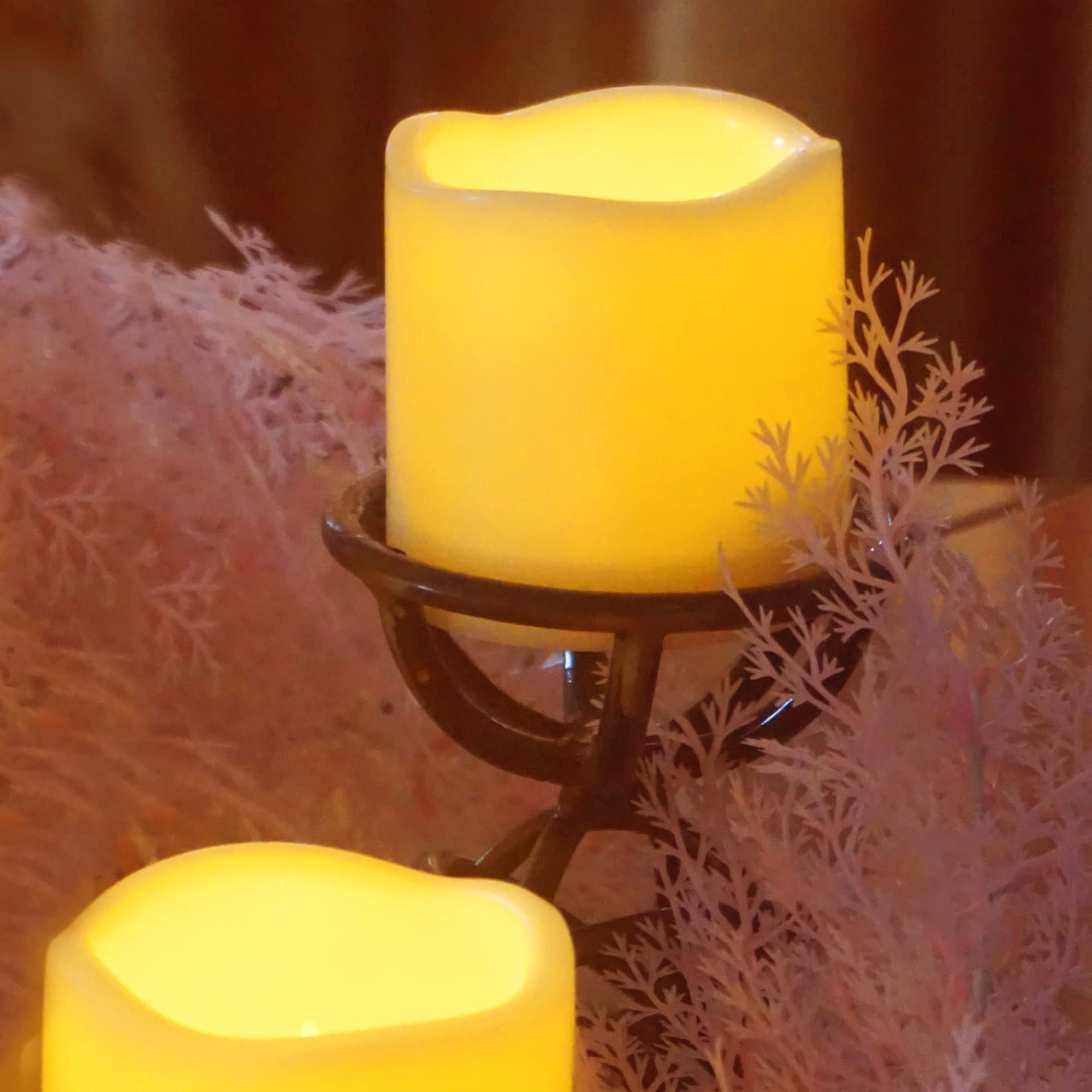 3   X3    4 Pack Led Outdoor Candles Battery Operated Waterproof Flameless Pillar Candles With Timer Electric Flickering Led Lig