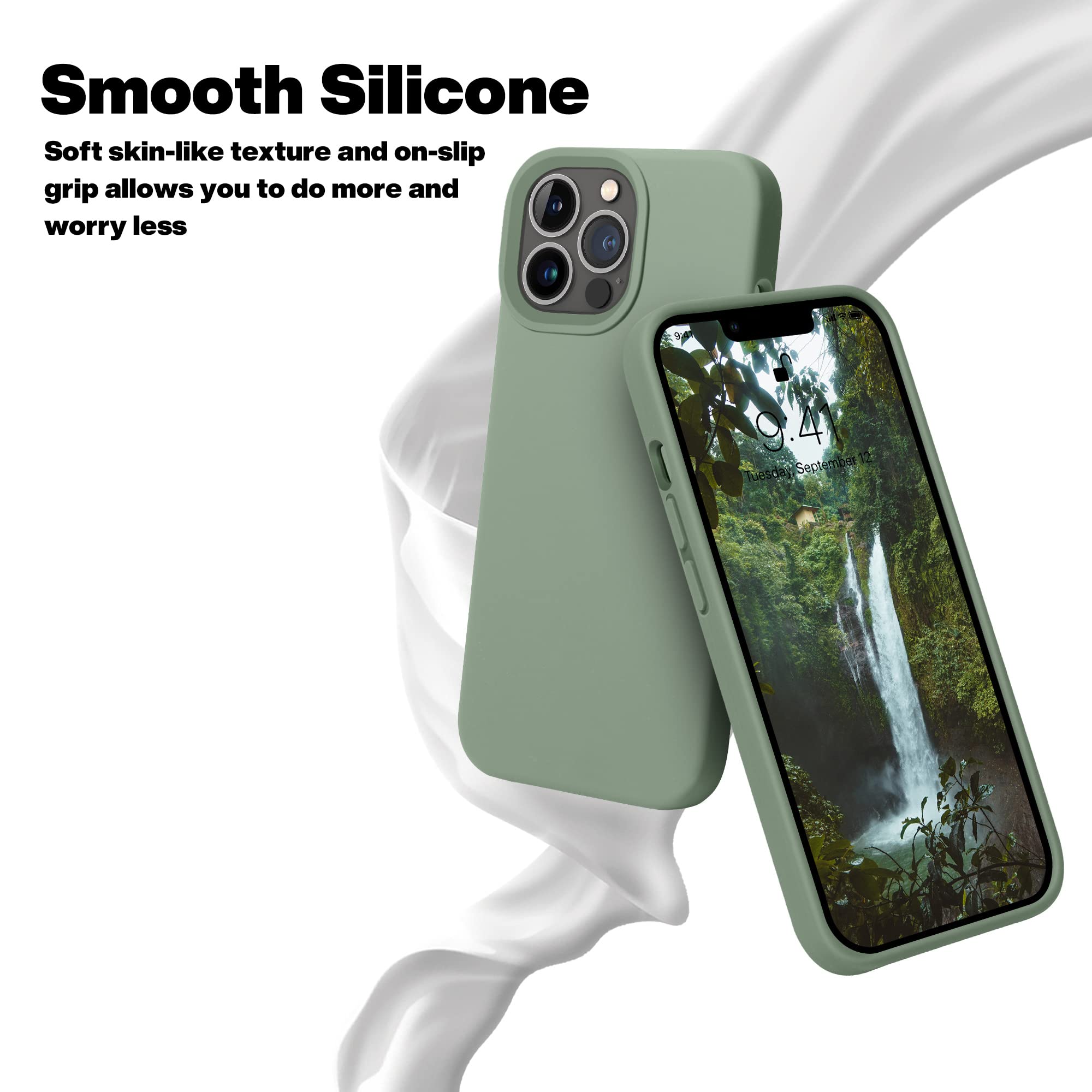 Otofly Designed For Iphone 13 Pro Case,[Silky And Soft Touch Series] Premium Soft Liquid Silicone Rubber Full Body Protective Bu