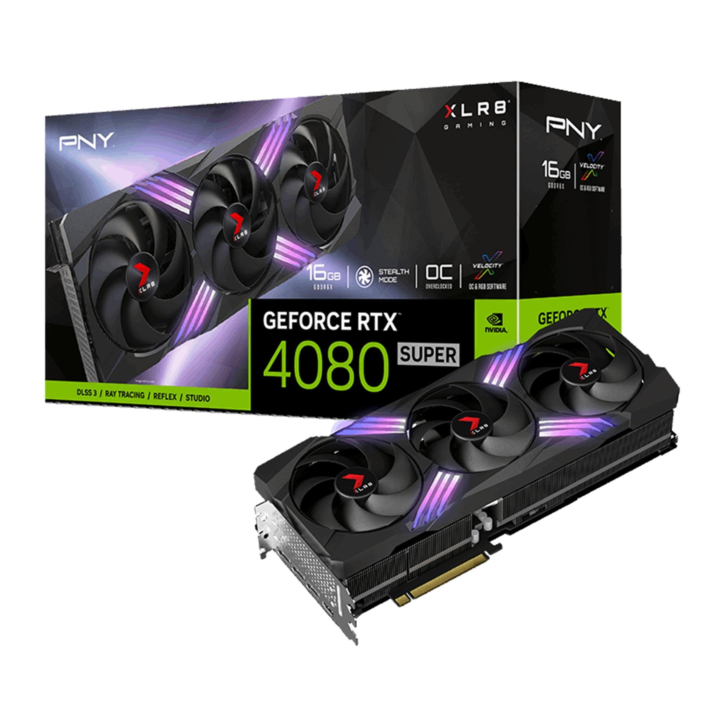 PNY GeForce RTX 4080 Super 16GB XLR8 Gaming Verto Epic-X RGB OC Triple Fan Graphics Card DLSS 3 (ARGB, 256-bit,PCIe 4.0, GDDR6X,