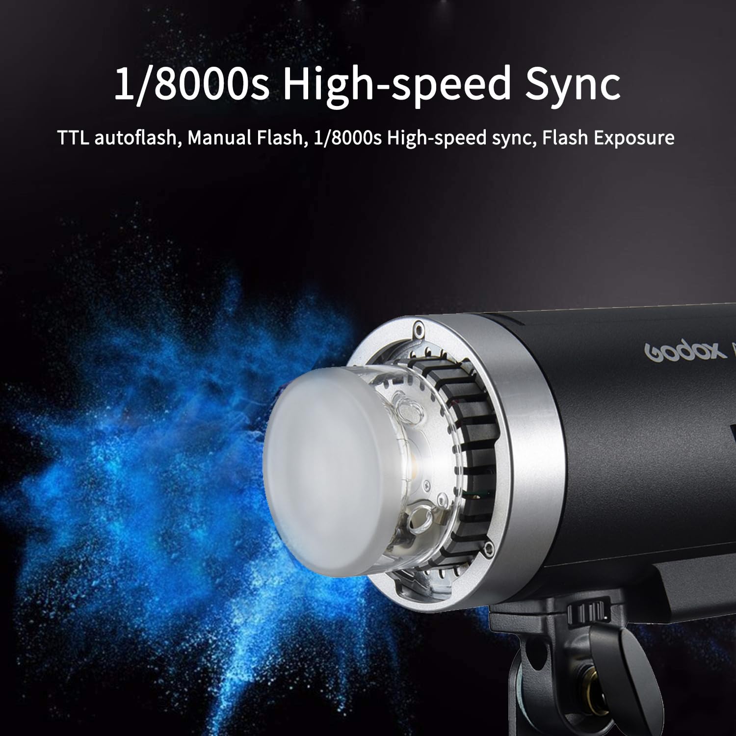 Godox Ad300Pro Outdoor Flash Strobe, 300W 2.4G Ttl 1/8000 Hss Flash, 0.01 1.5S Recycle Time, 320 Full Power Pop, 12W Modeling La