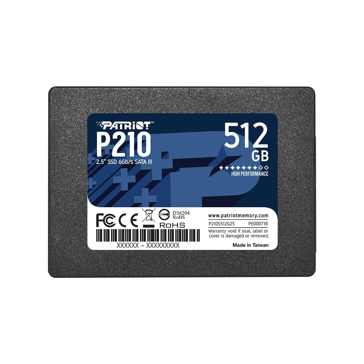 Patriot P210 512GB Internal SSD - SATA 3 2.5 - Solid State Drive - P210S512G25