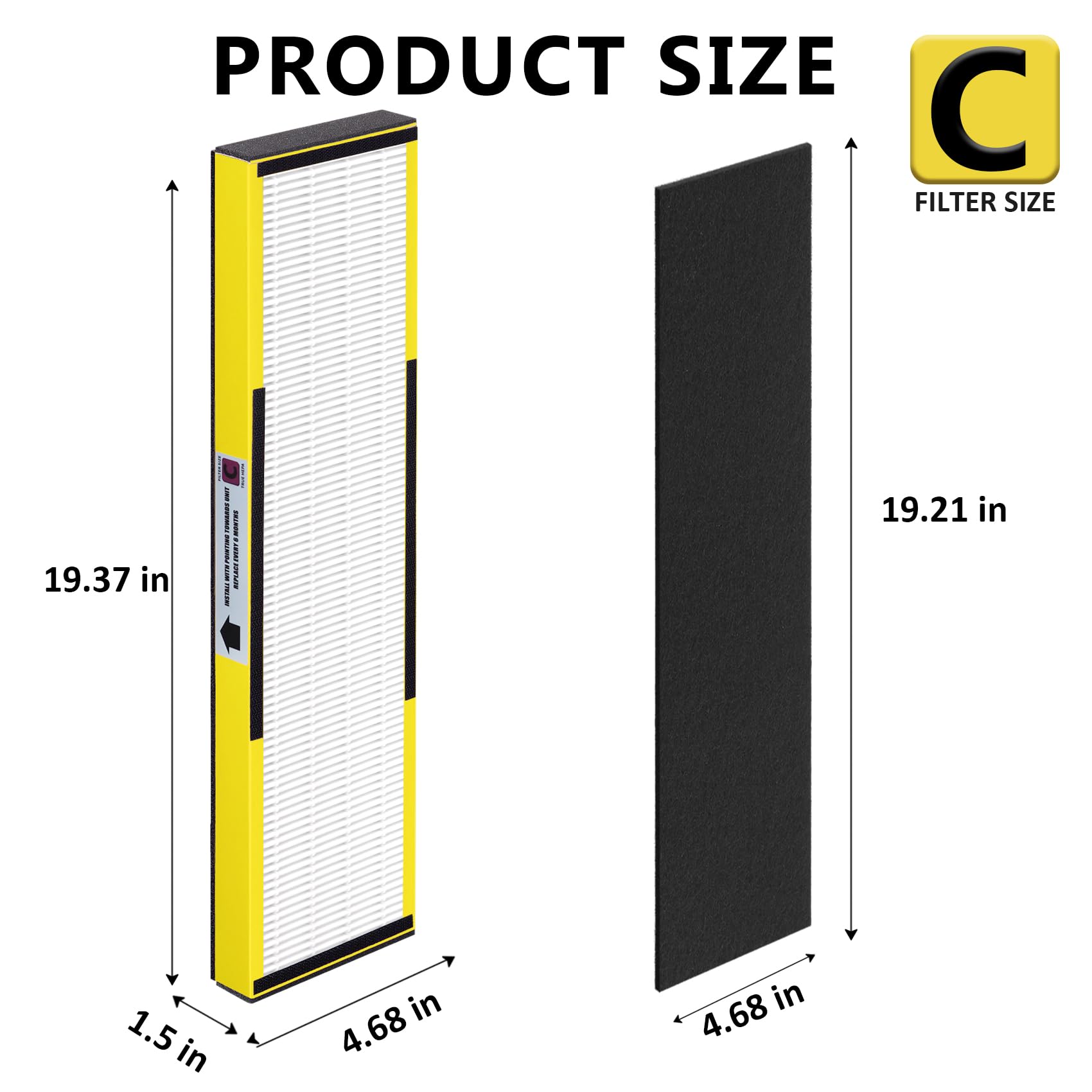 3 Pack Flt5000 True Hepa Replacement Filter C For G-Guardian Purifiers: Ac5000, Ac5000E, Ac5250Pt, Ac5350B, Ac5350Bca, Ac5350W,