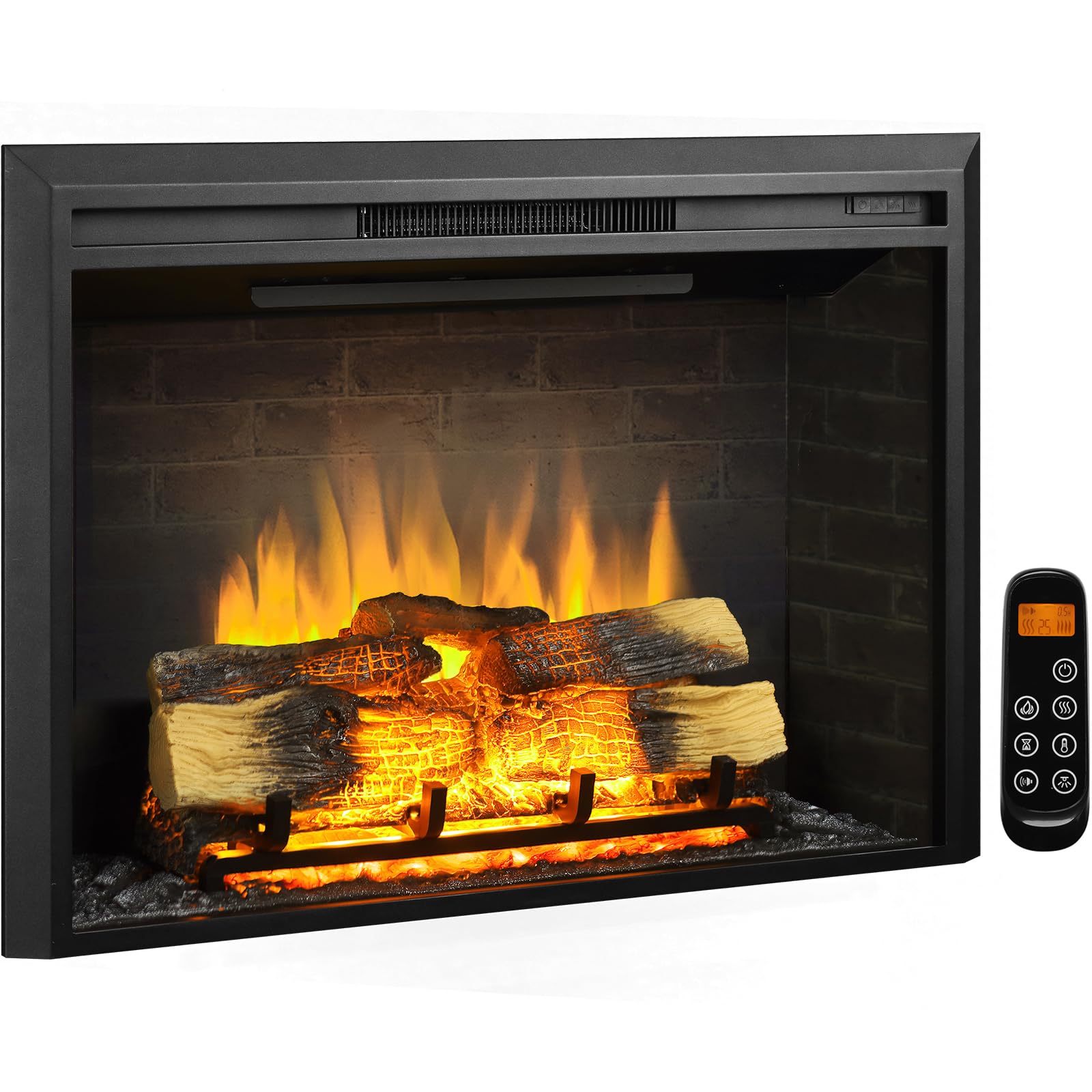 LegendFlame Carl 39 W Electric Fireplace Insert (EF265), Fireplace Heater 750/1500W, Fire Crackling Sound, Remote Control