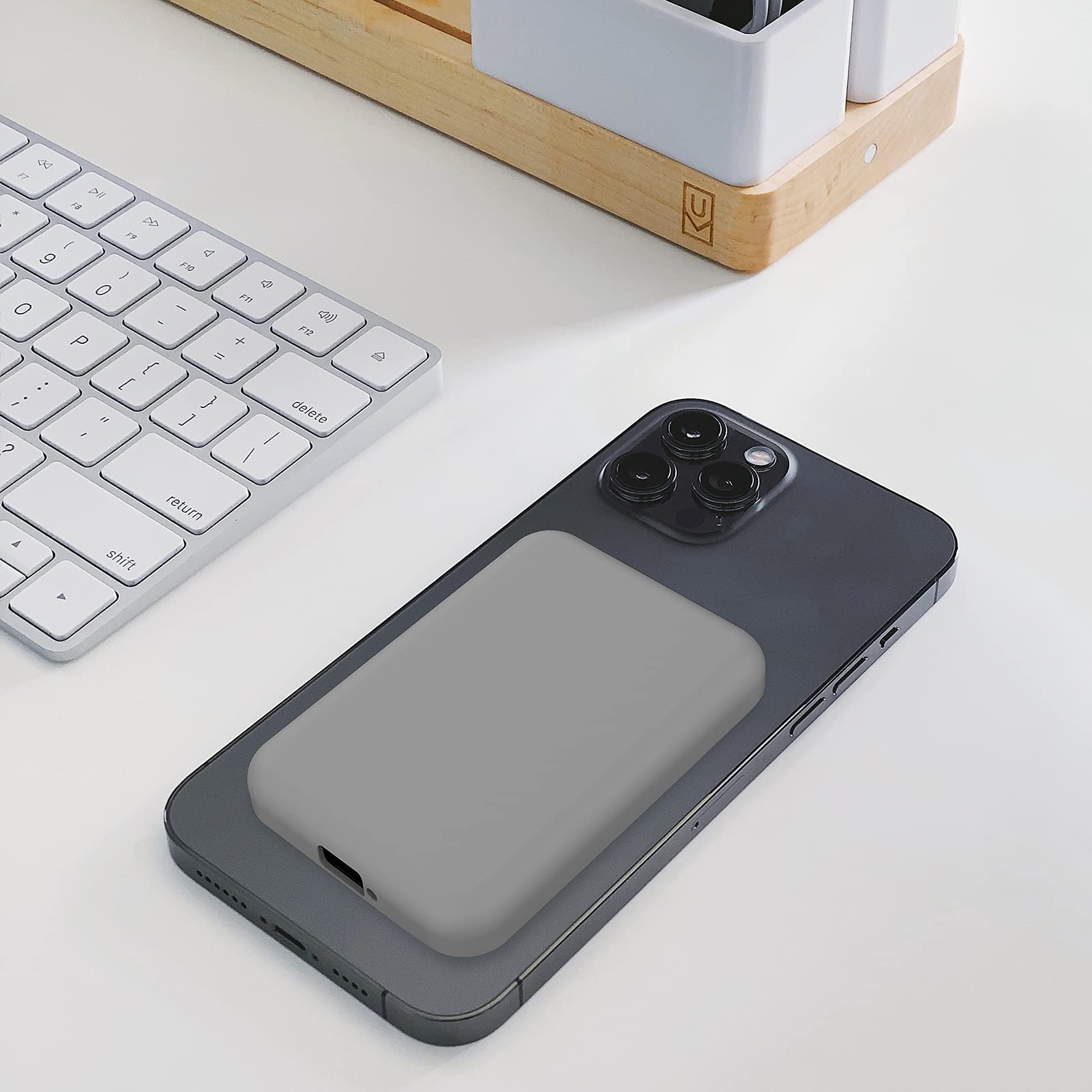 2 Pack Case Compatible With Magsafe Battery Pack Cover, Ghijkl Ultra-Thin Tpu Shockproof Case Slim Scratch Resistant Cover Prote